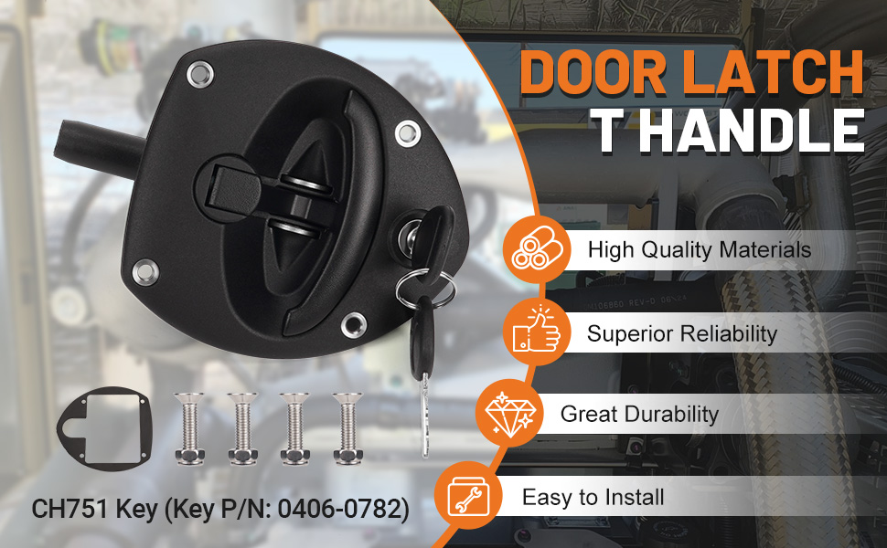 Amazon.com: Dilomber Door Latch T Handle with 2 Key CH751 Fits for
