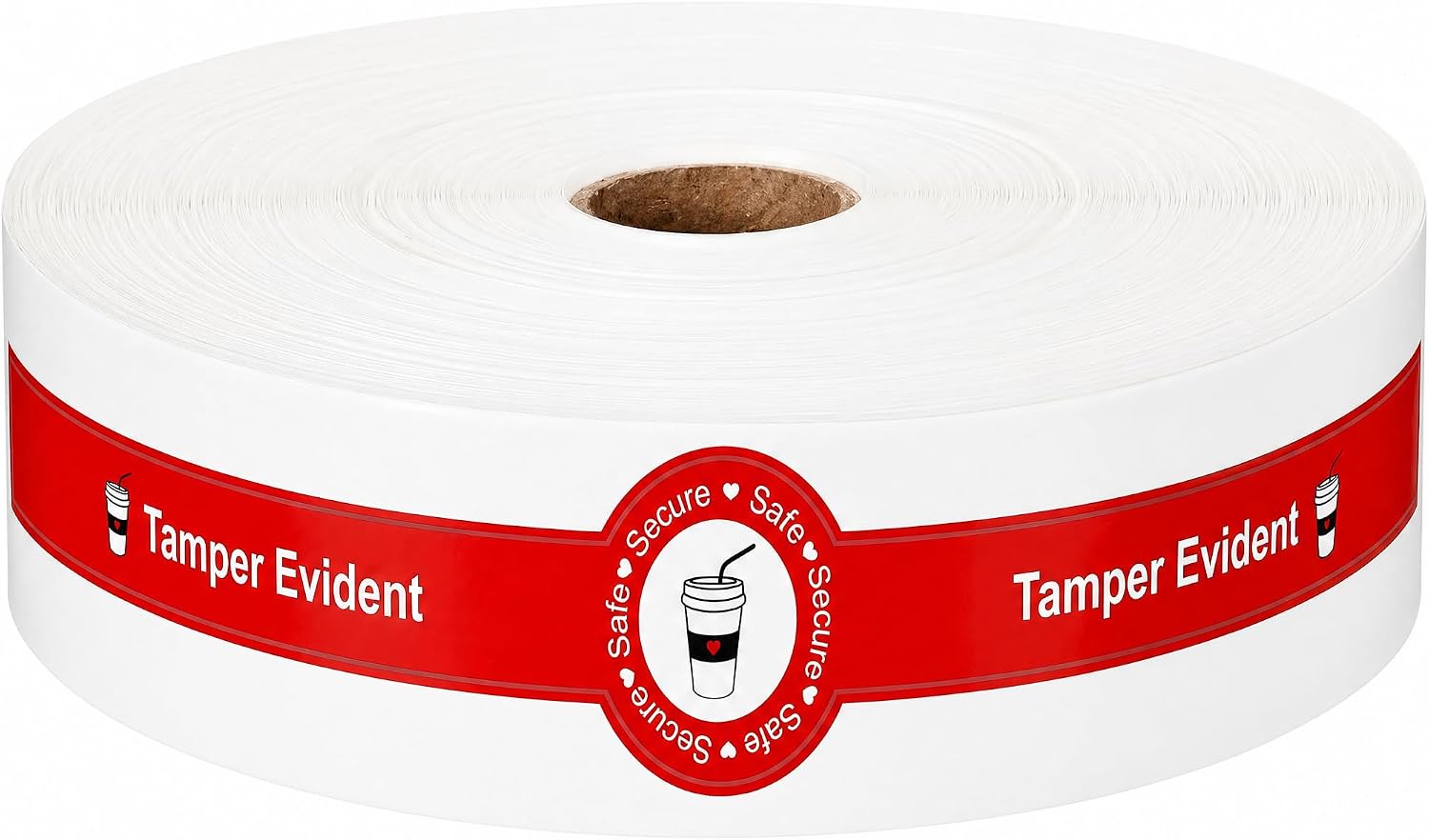 Safe Secure Tamper Evident Seals Stickers for Drink Lids 1x9 Inch - Food Delivery Stickers Sealed for Freshness Labels Drink Food Seals (100, Red)