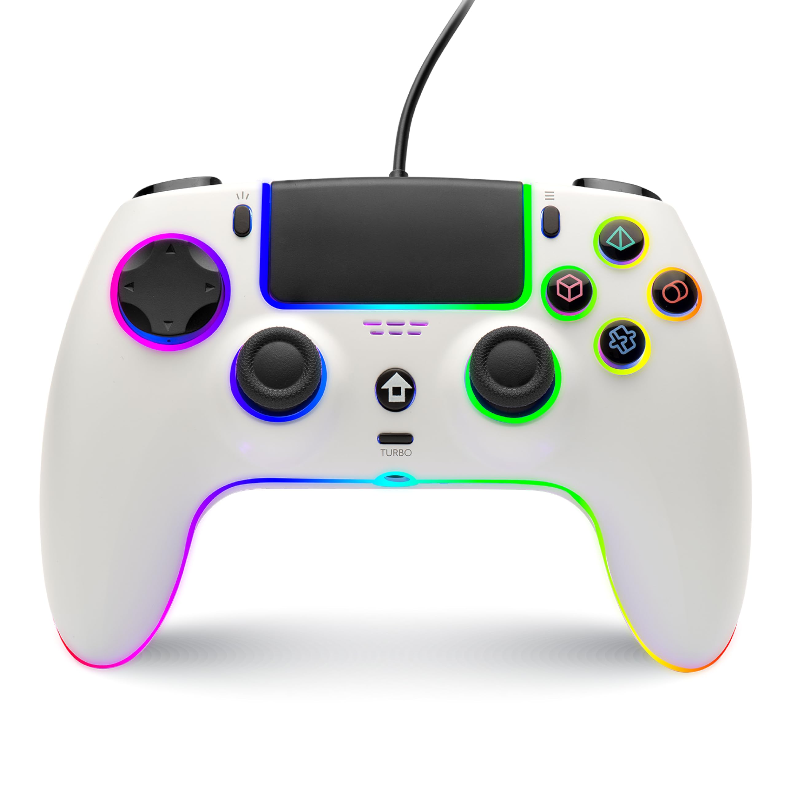 NITHO NOVA Controller Cablato Compatibile con PS5/PC/MAC/Android, Gamepad con Effetto Hall/Paddles Programmabili/Turbo/Giroscopio 6 Assi/Doppia Vibrazione/Touchpad/Illuminazione RGB/Jack Audio