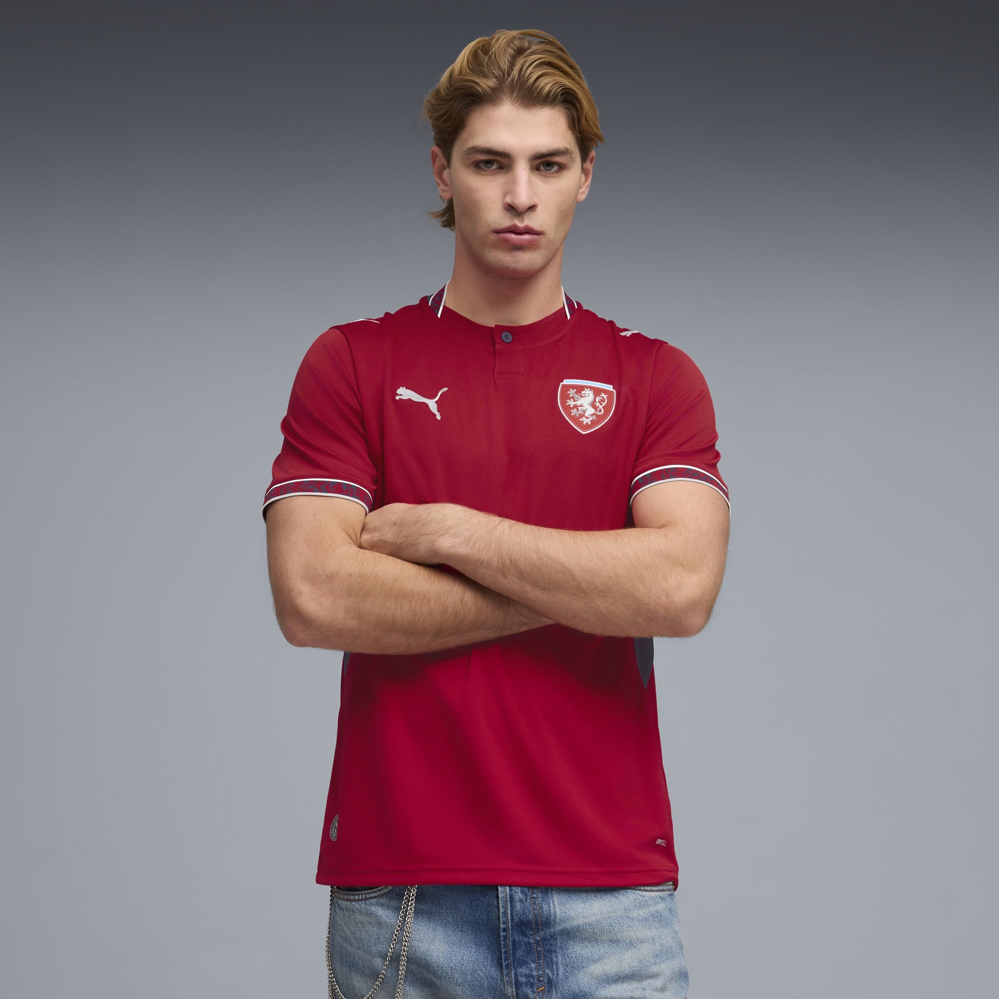 Puma Herren Czech Republic FA Home Jersey Replica Tschechische Republik FA Heimtrikot Replica