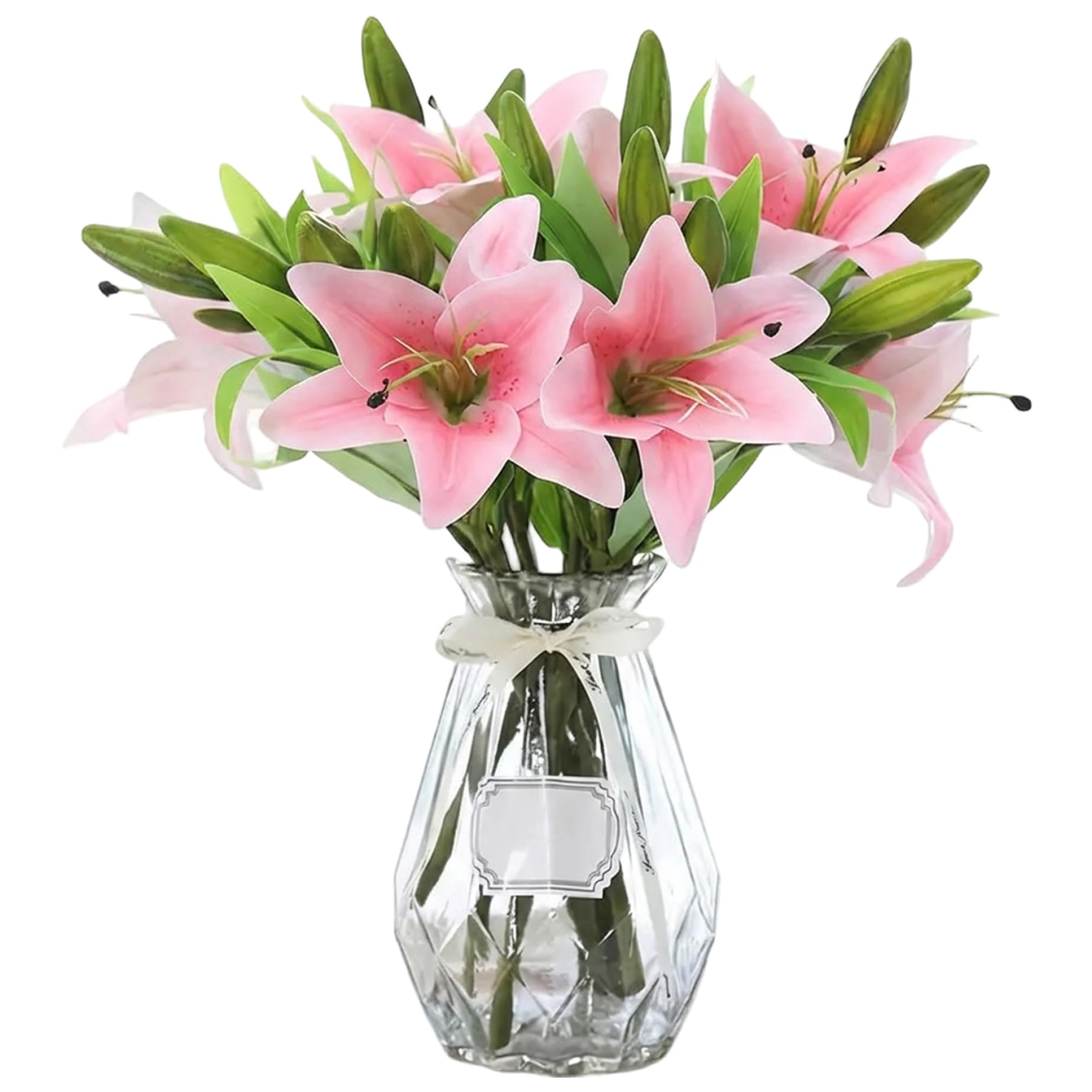 Faux bouquets de lys artificiels réalistes pour décoration florale de maison