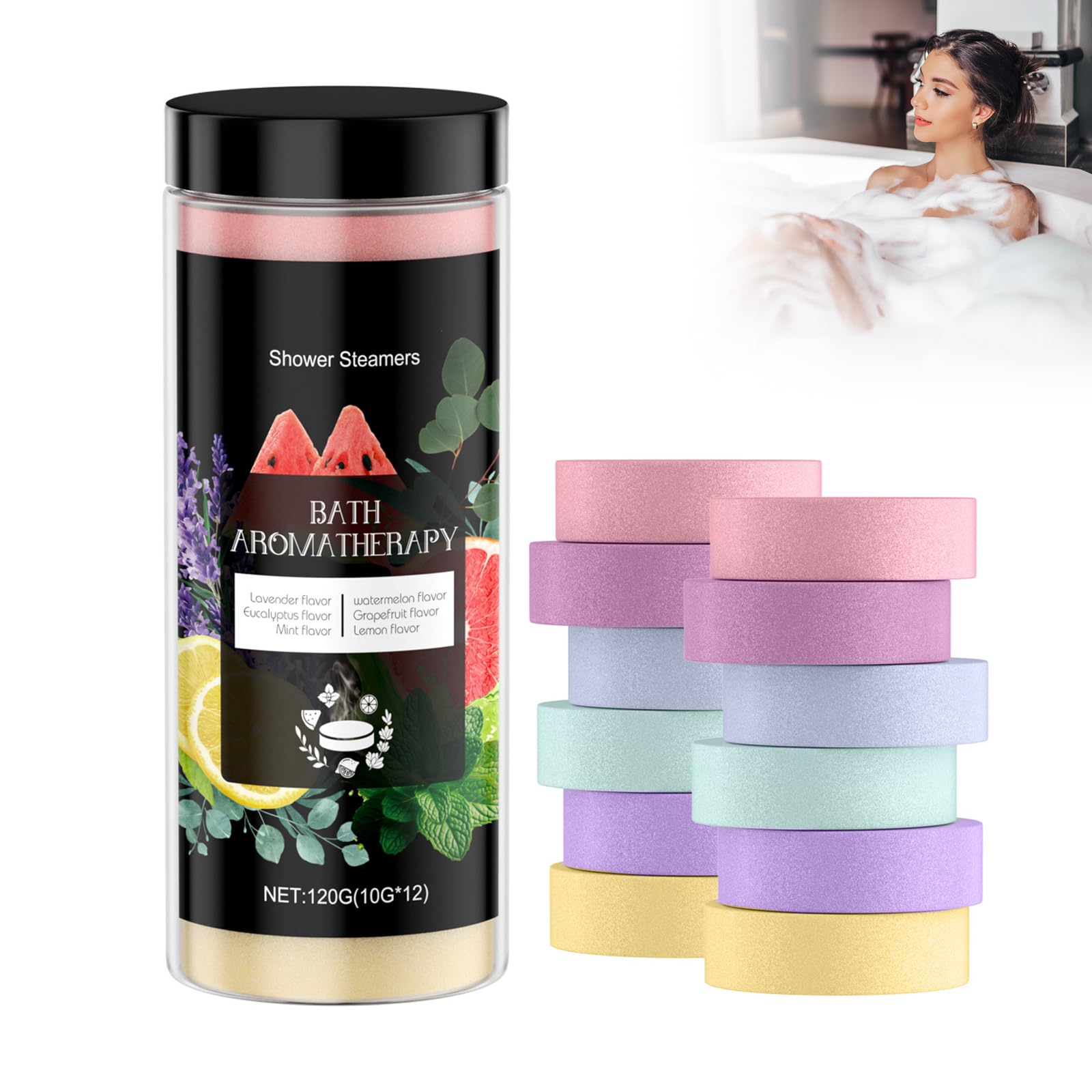 Aromatherapie Dusch-Tabletten 12 Stück – Erfrischendes Eukalyptus & Minze Duftbad, Entspannende Selbstpflege, Bio ätherische öle, Badebomben Für Wellness & Relax Shower Sheet