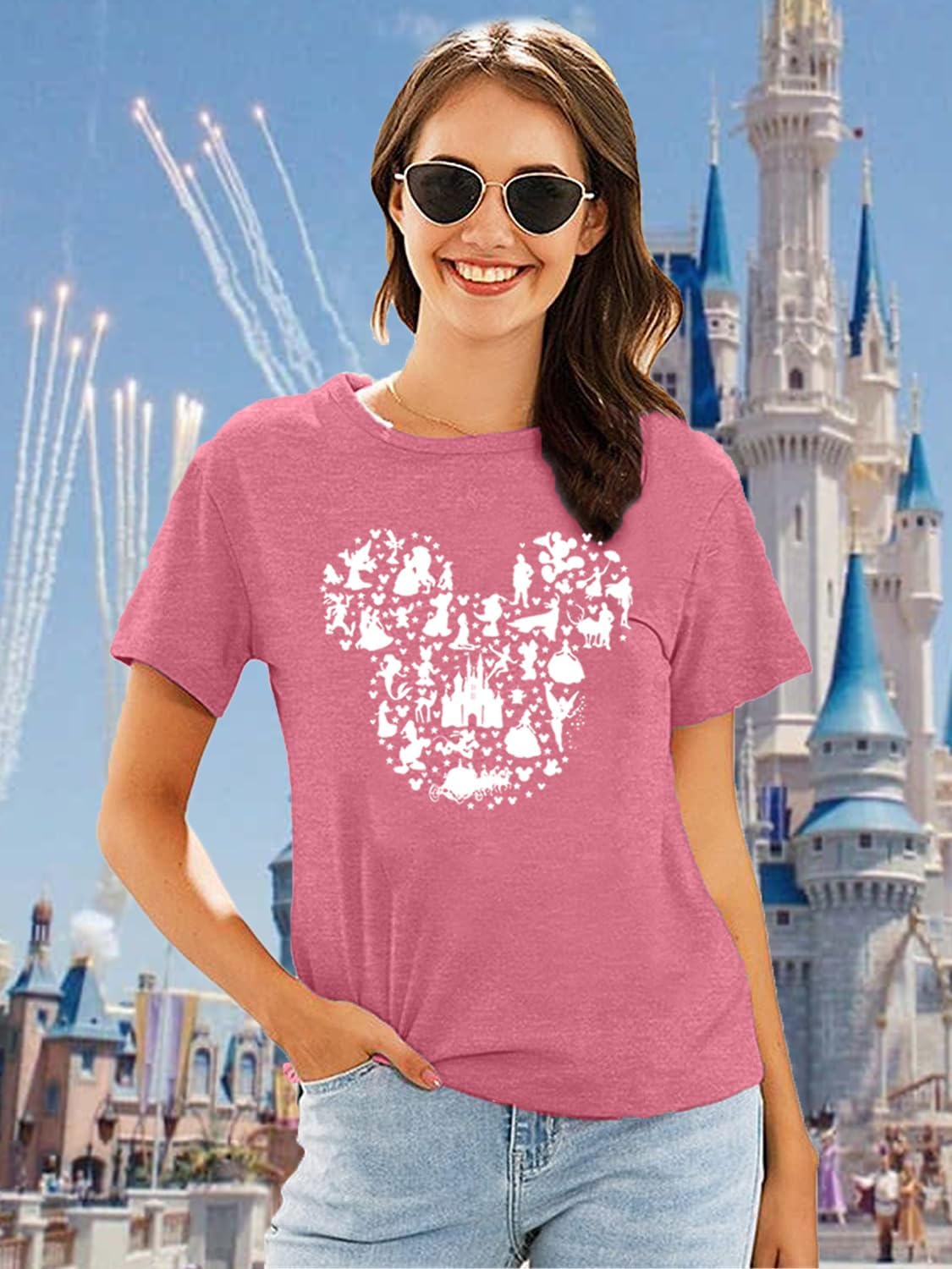 Women Magic Kingdom Castle Shirt Castle Fairy Graphic Tee Women Casual Vacation Holiday Short Sleeve Tee Top - Image 3
