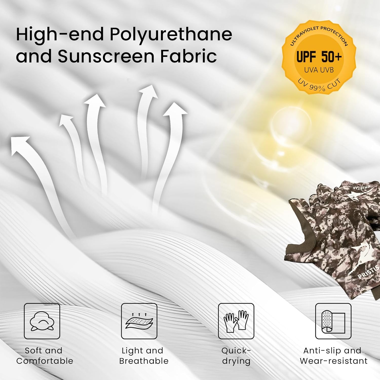 Pristis Outdoor fishing sunscreen practical fishing gear set, UPF 50+ Fishing Gloves(L-XL) & Sun Hat (X-Large) & 4pcs 3600 Boxes，Nice Gift for Family