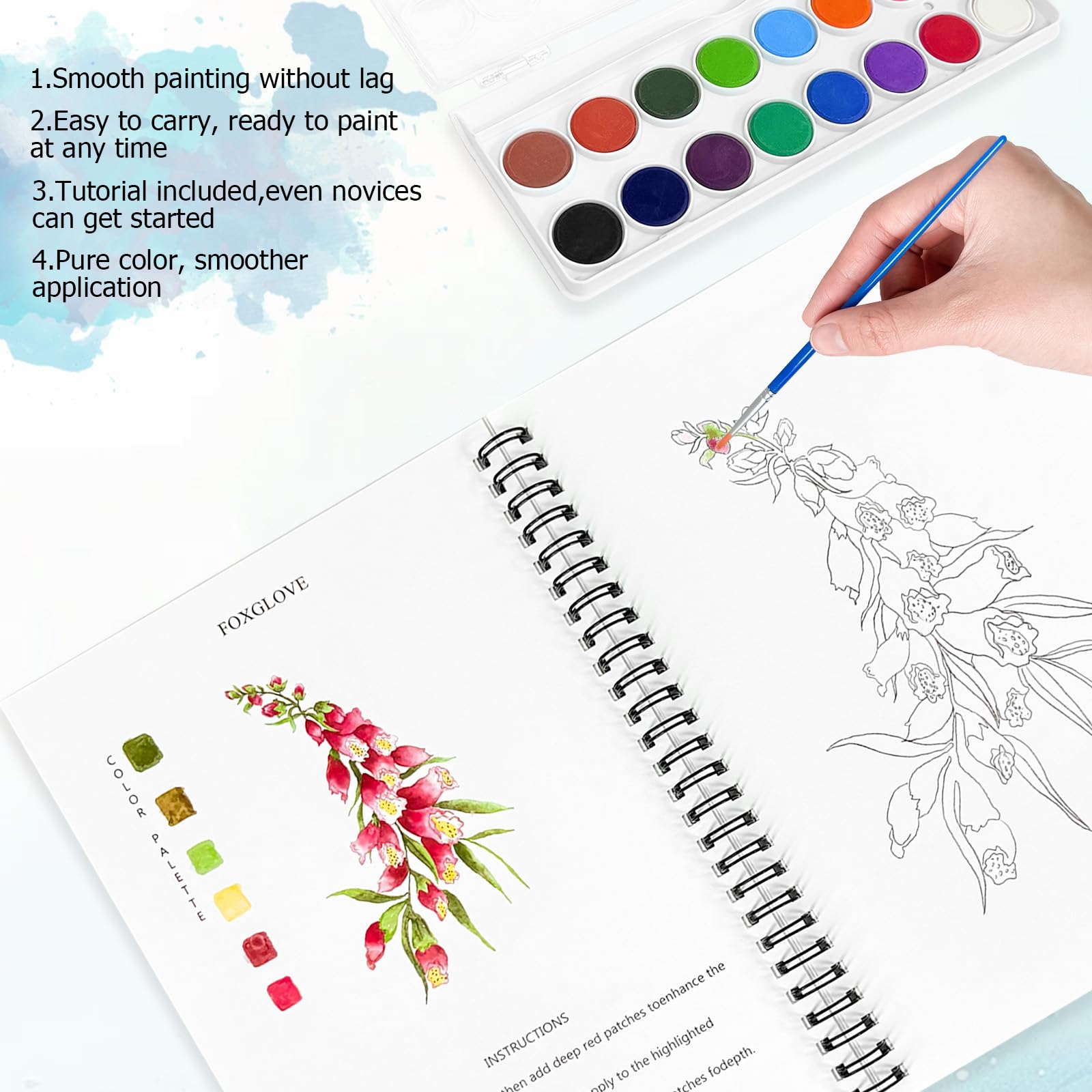 Christmas cheer with 12 watercolors.