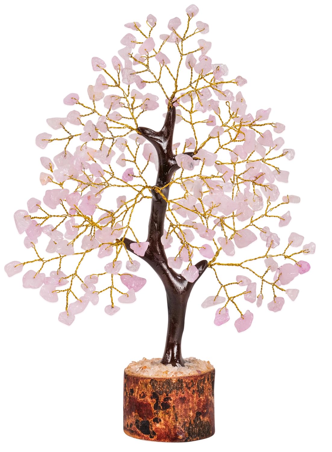 Rose Quartz Crystal Tree - Pink Gemstones Feng Shui Natural Home & Desk Decor - Good Luck Gems & Spiritual Gifts for Women