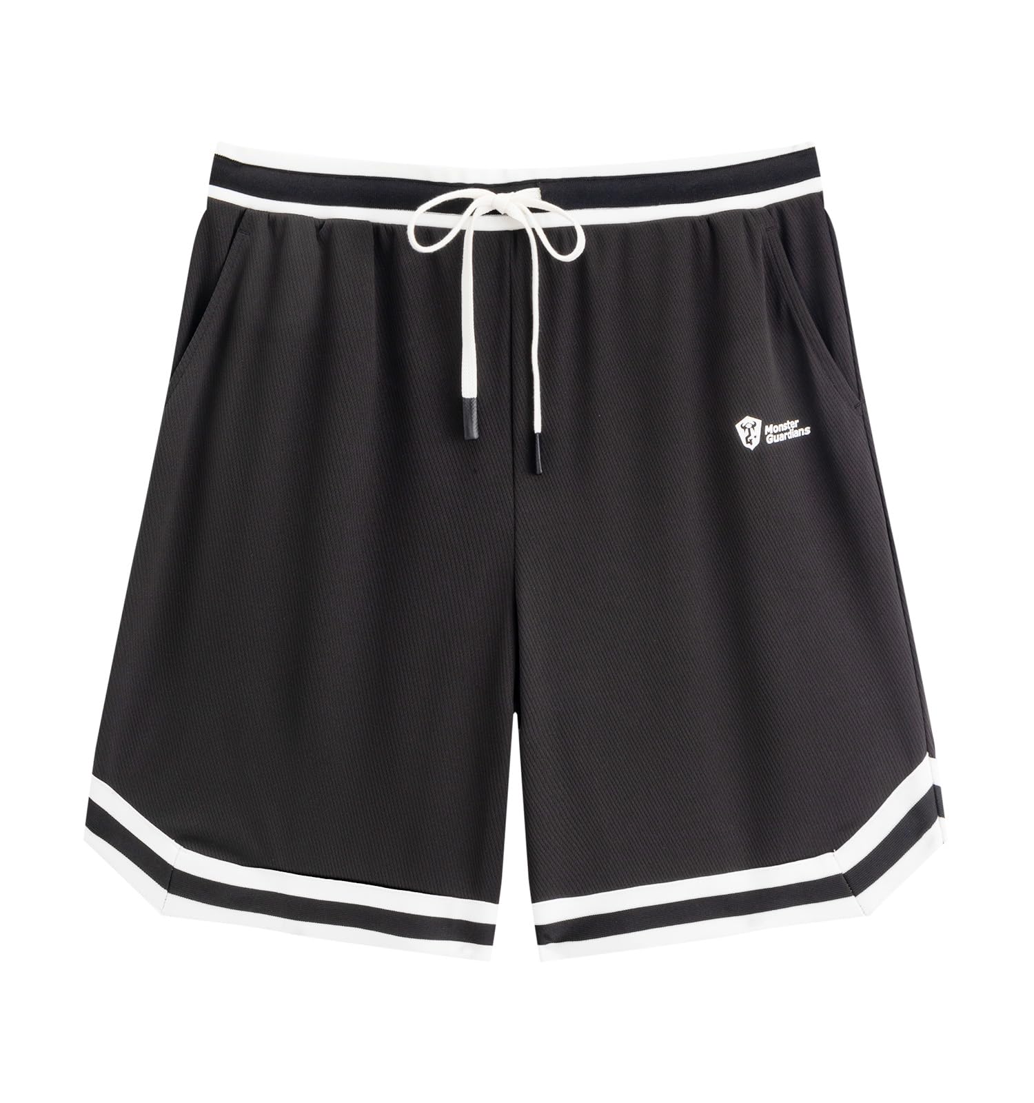 Monster GuardiansMens Athletic Gym Shorts 9" Workout Running Shorts Quick Dry Lightweight Mesh Basketball Shorts with Pockets,Black S