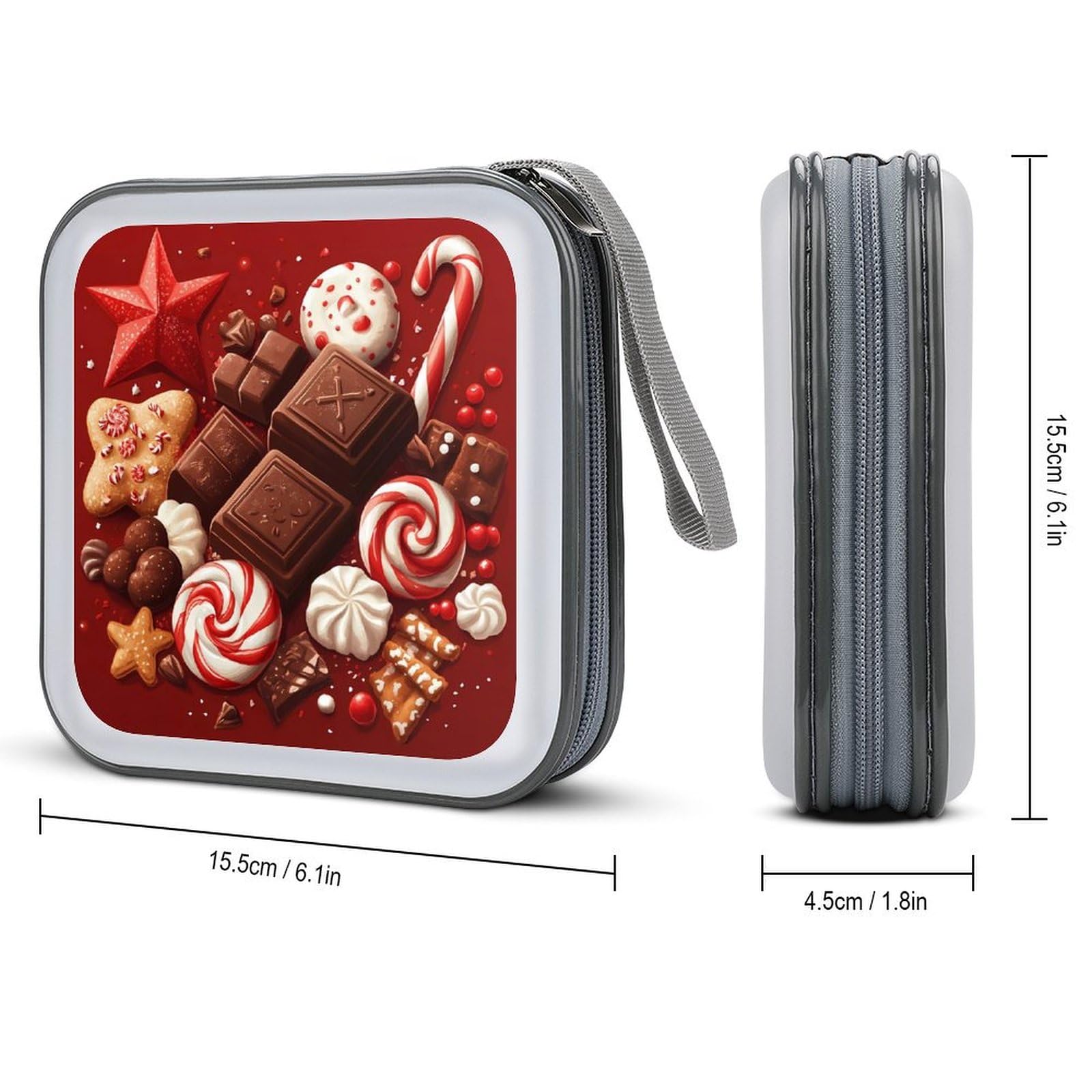 Chocolate Candy Sweets CD Case Plastic DVD Case Holder Wallet Disc Storage Organizer for Car Travel