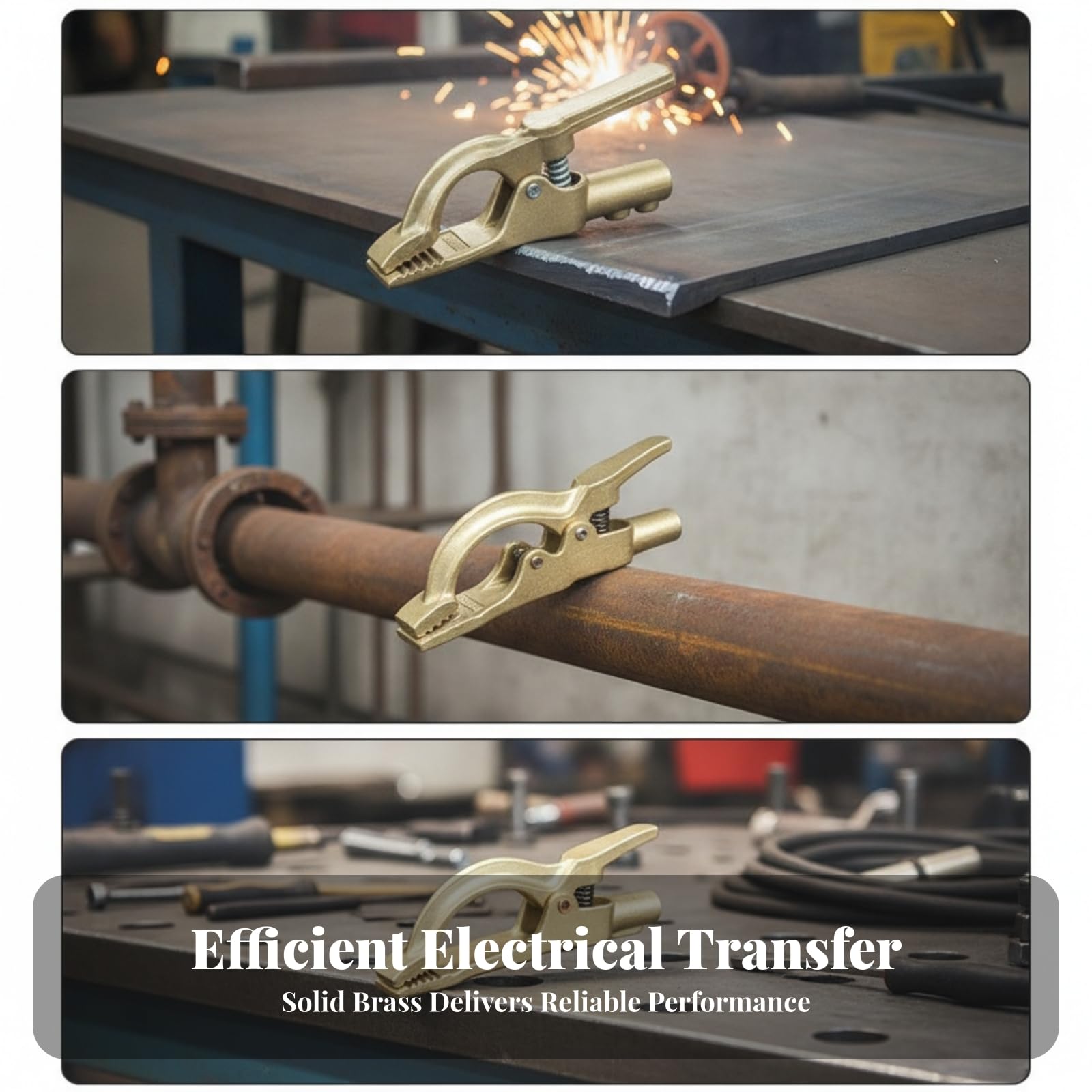 Abrazadera de para Soldadura Pinza Clip de Sujeción Firme Contacto Confiable Latón Palanca de Enganche Rápido Adecuada para Talleres Servicio y Diy, 500A