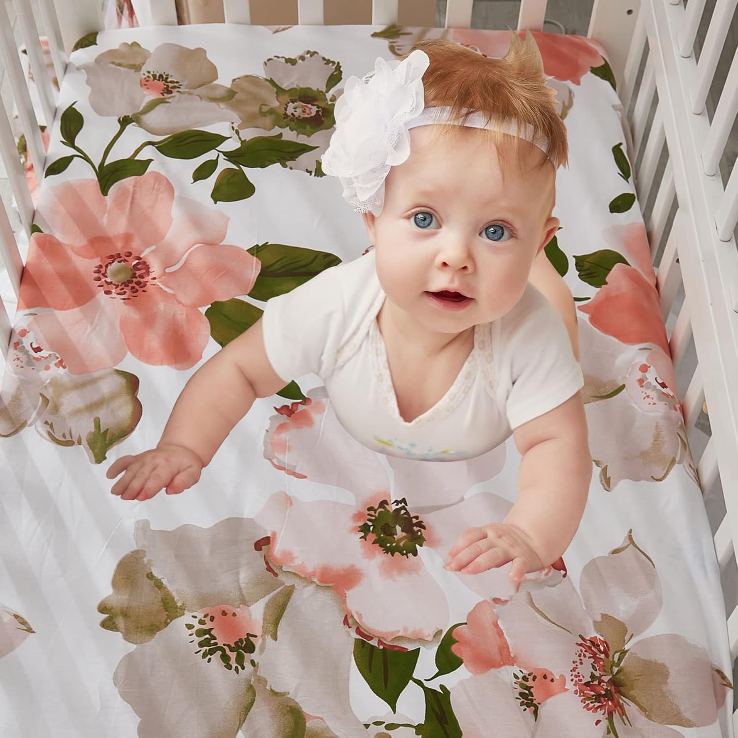 Buy Brandream Sunny Floral Crib Bedding Sets for Girls Nursery Set 3