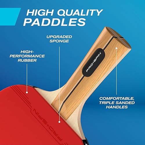 Miniatura 5 de PRO-SPIN All-in-One Portable Ping Pong Paddles Set  Table Tennis Set with Retractable Ping Pong Net Up to 72 Wide  Premium Paddles 3-Star Balls