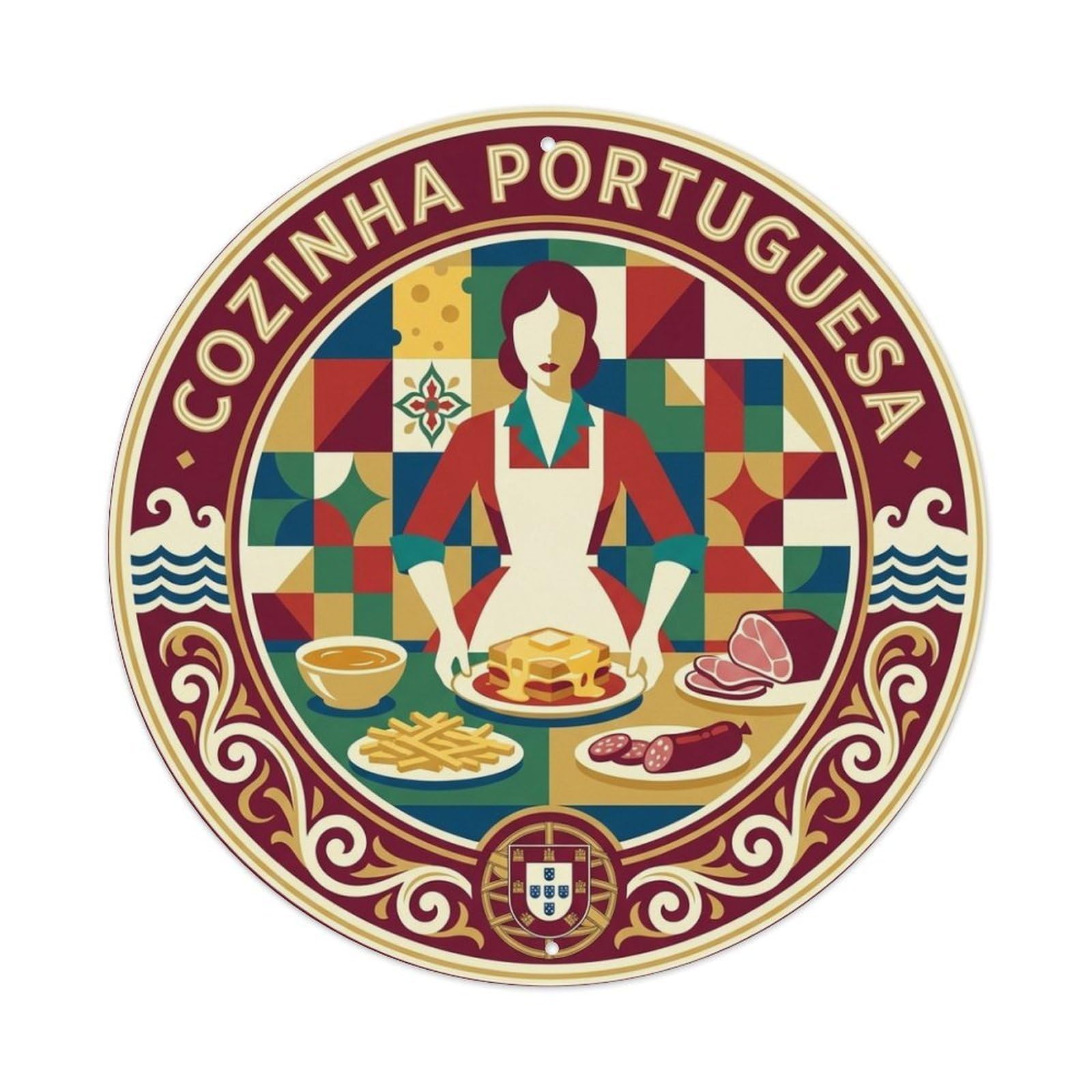 Culinary Travel Portuguese Cuisine Francesinha Metal Tin Sign