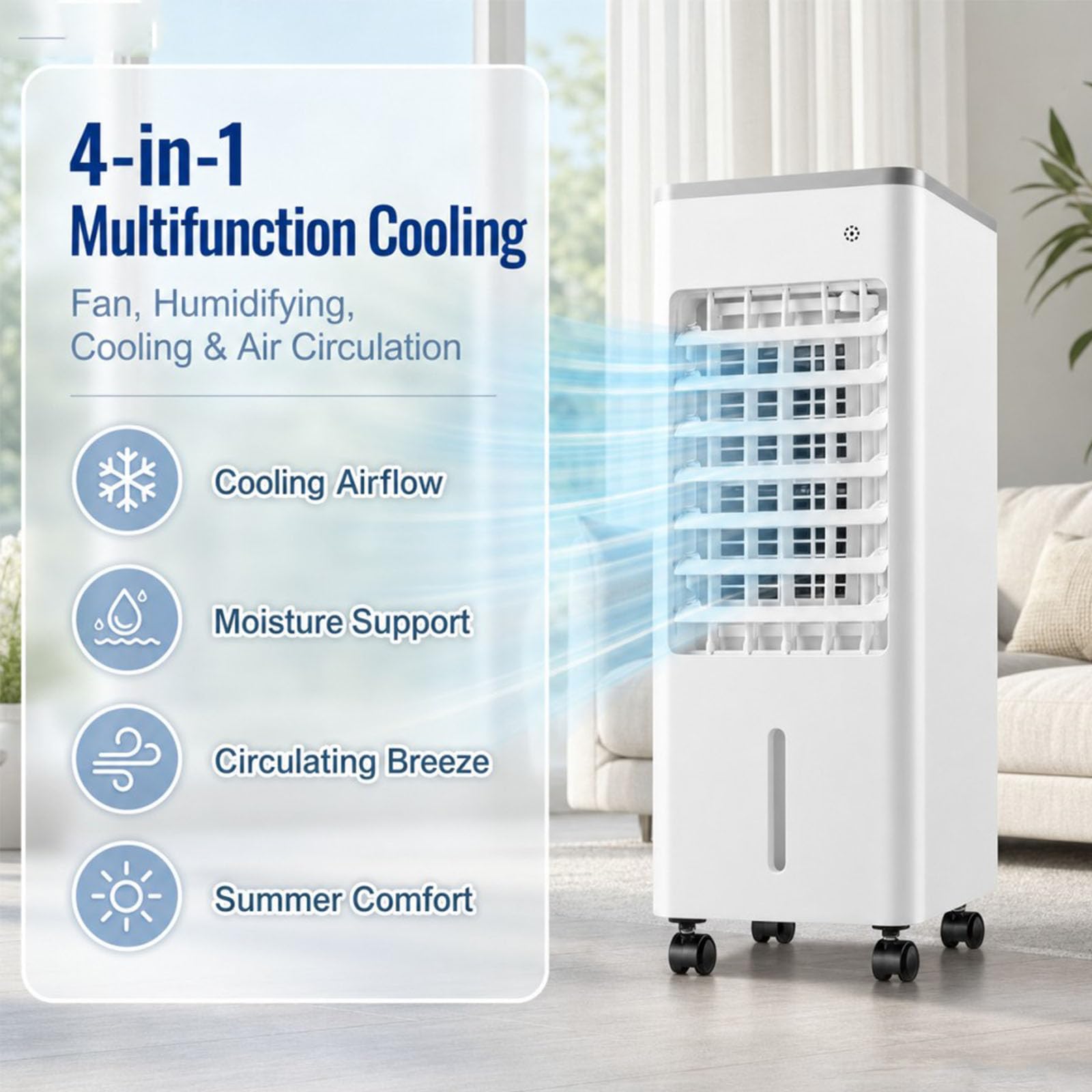 Refrigeratore privato Portatile con Telecomando, 6L Dual Tank & Ice Pac, Ventilatore a 3 velocità, Aria condizionata silenziosa per L'Ufficio della Camera da Letto Home