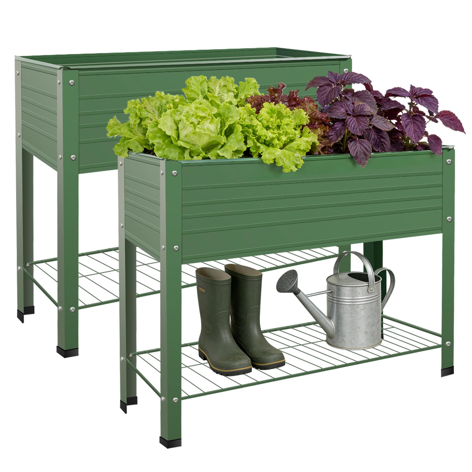 YKTEEDENS 2-Pack Galvanized Raised Garden Beds