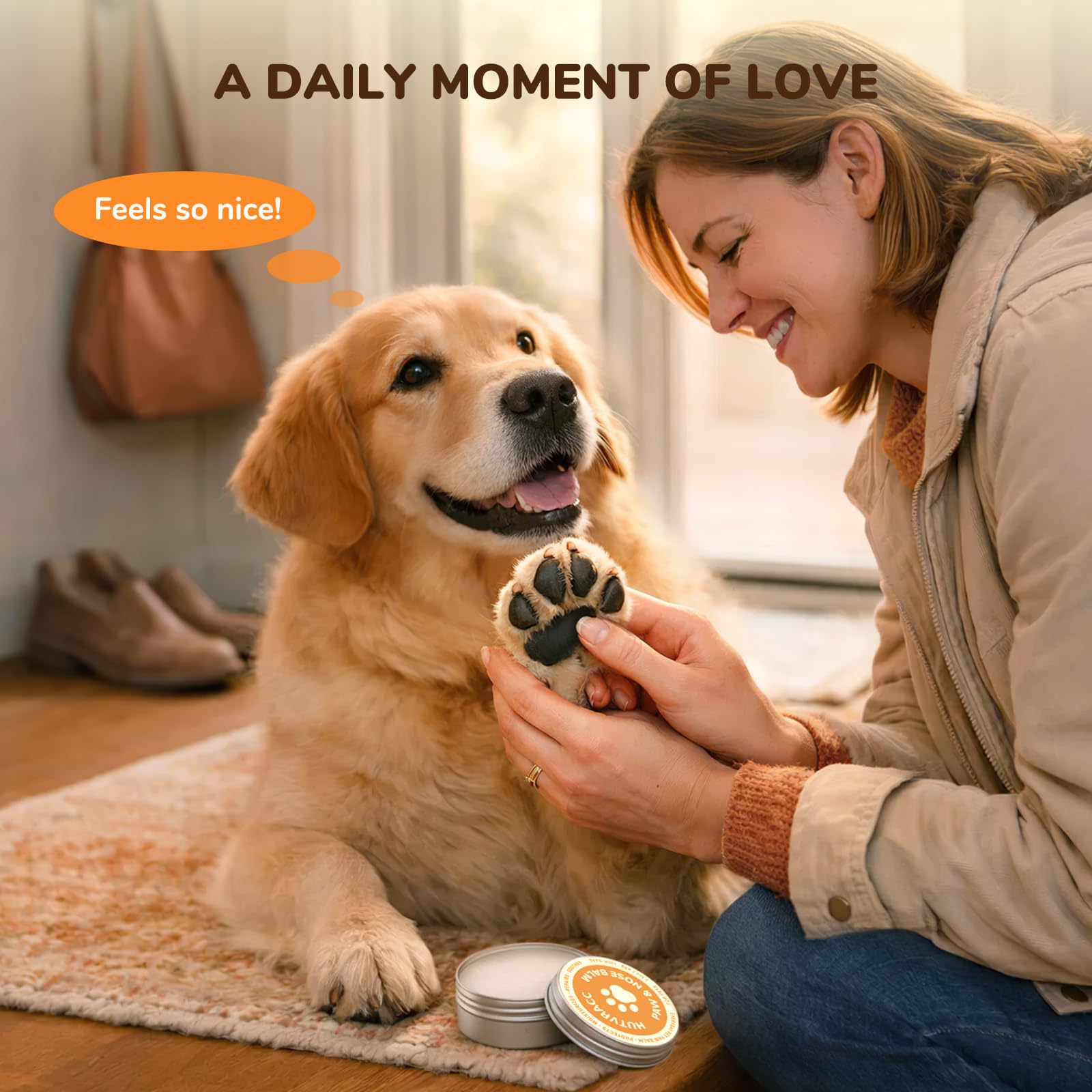 Lick-Safe Dog Paw & Nose Balm | 2.1 oz All Natural Wax with Coconut Oil & Shea Butter | Winter Snow, Road Salt & Hot Pavement Protector | Moisturizer for Dry, Rough Pads & Snouts - image 8