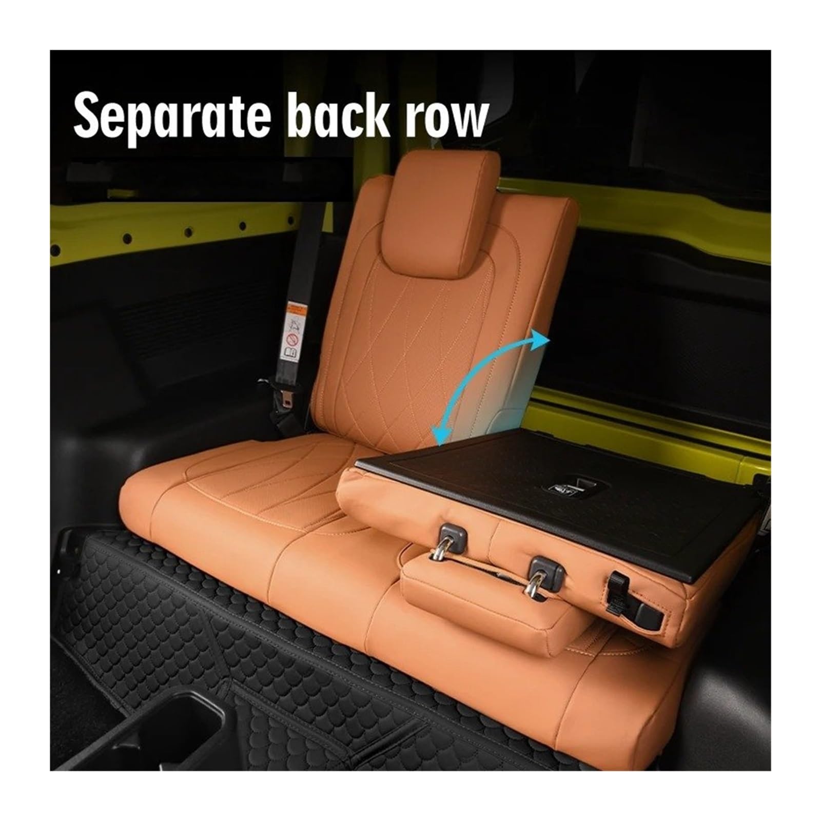 Generico Set Coprisedili Macchina per Suzuki per JIMNY Jb64 Jb74 2023-2019 Seggiolino Auto Personalizzato Coperture Cuscino Set Pelle Traspirante Airbag Compatibile