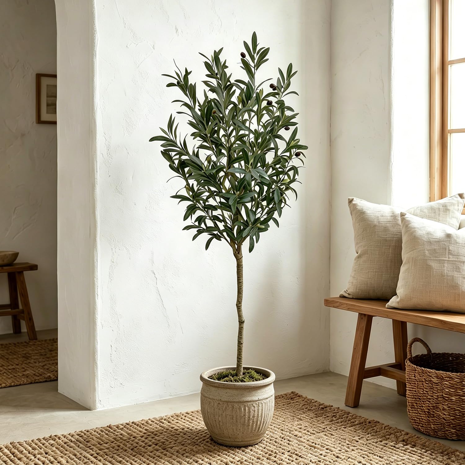 Artificial Olive Tree 4FT/120cm Fake Tree Large Likelife Tree (1 Pack)