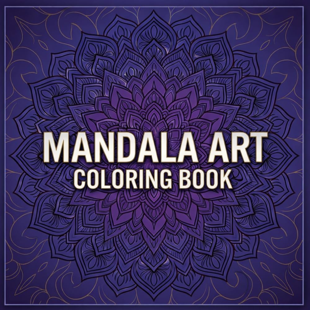 MANDALA ART - ADULT COLORING BOOK: Mindful Coloring for Stress Relief, Anxiety Reduction & Creative Joy