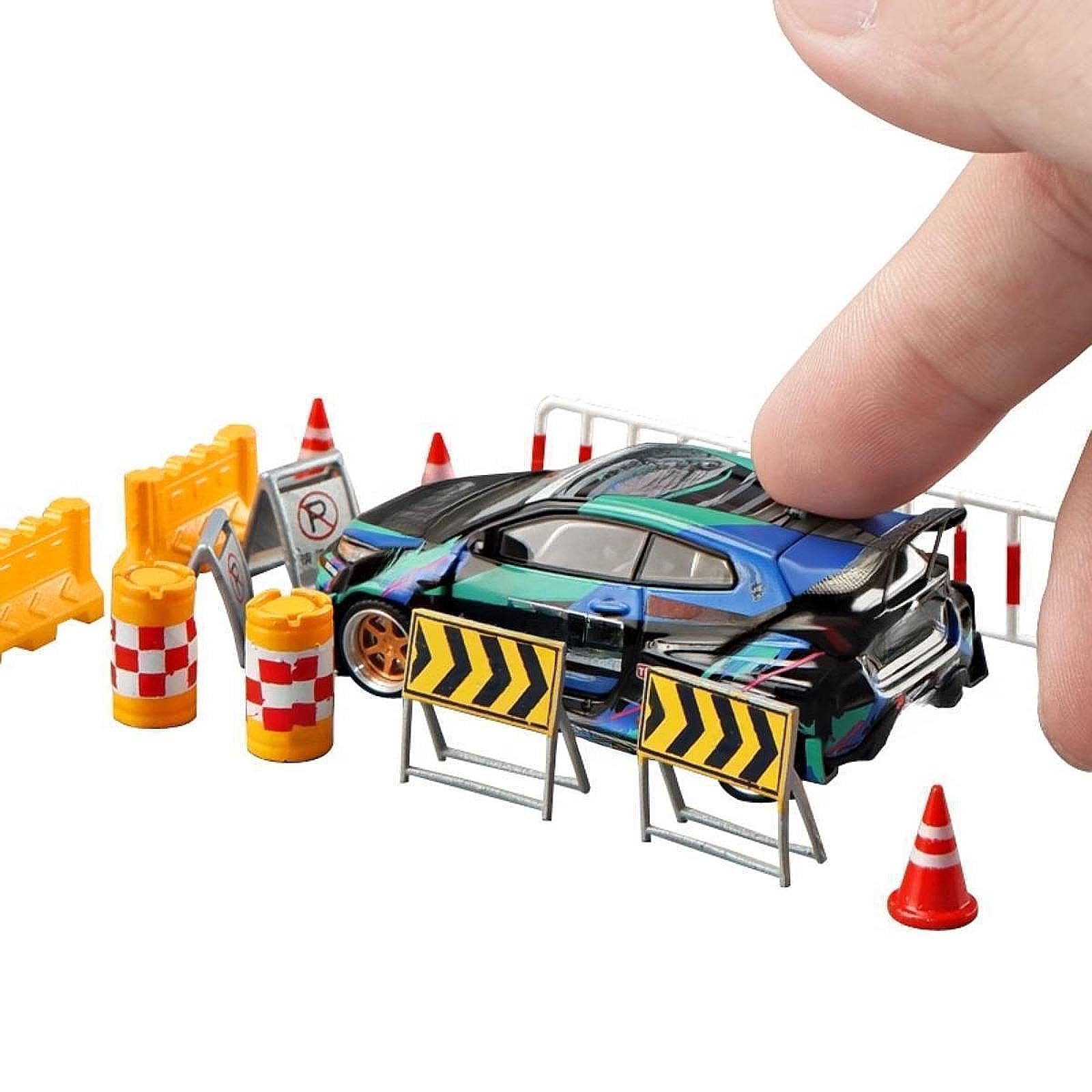 Amagogo 14x Mini Roadblocks Toyset 1/64 Scala Segnali stradali Segnali stradali in Miniatura per Diorama Fotografia Puntelli Ornamento
