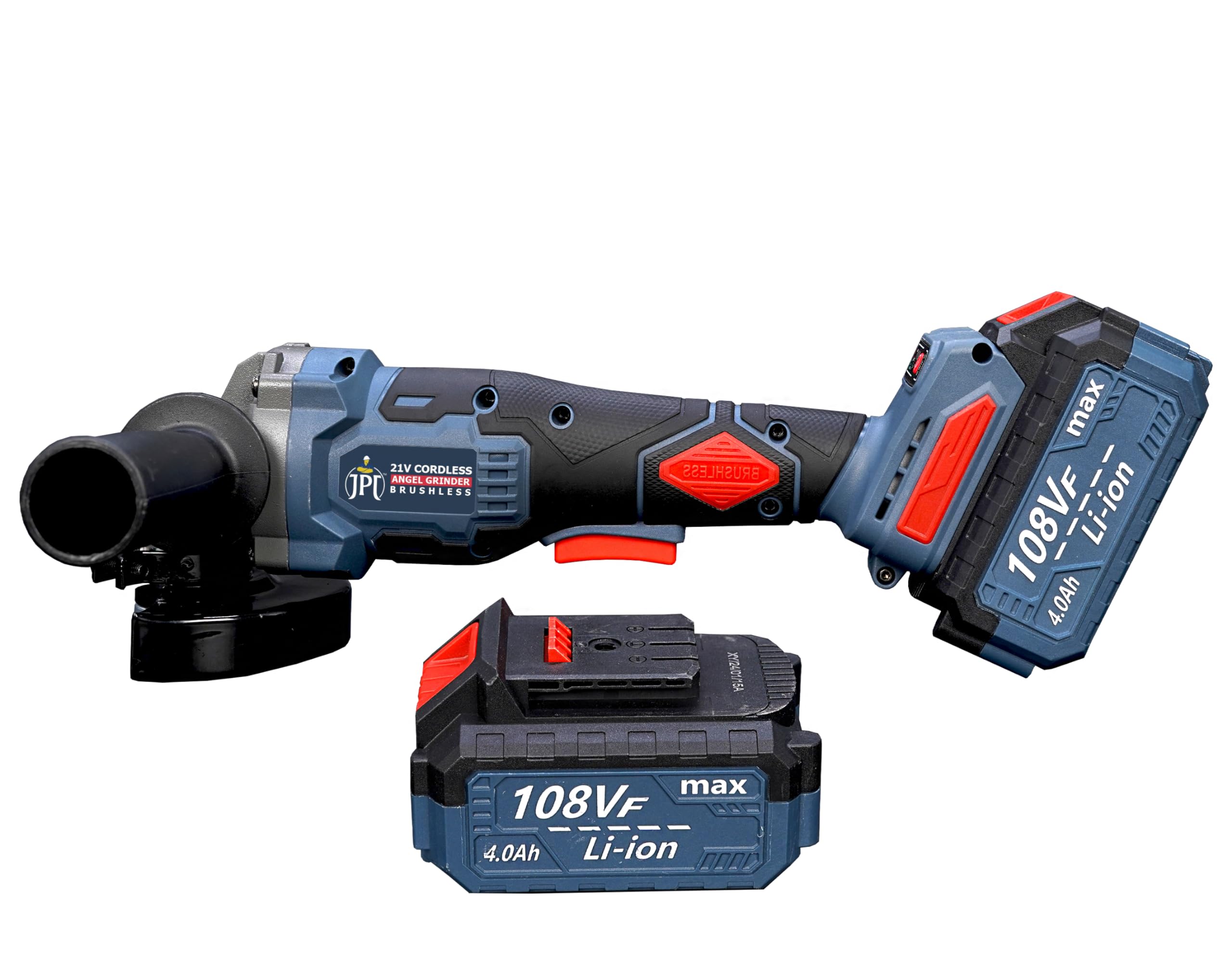 JPT 21V Cordless Angle Grinder, 4INCH-1/2" Brushless Cordless Angle Grinder Tool with 4.0Ah Battery & Fast Charger with Smart Variable Speed Control & Battery Indicator (B0D35SWHPX) Amazon Price History, Amazon Price Tracker