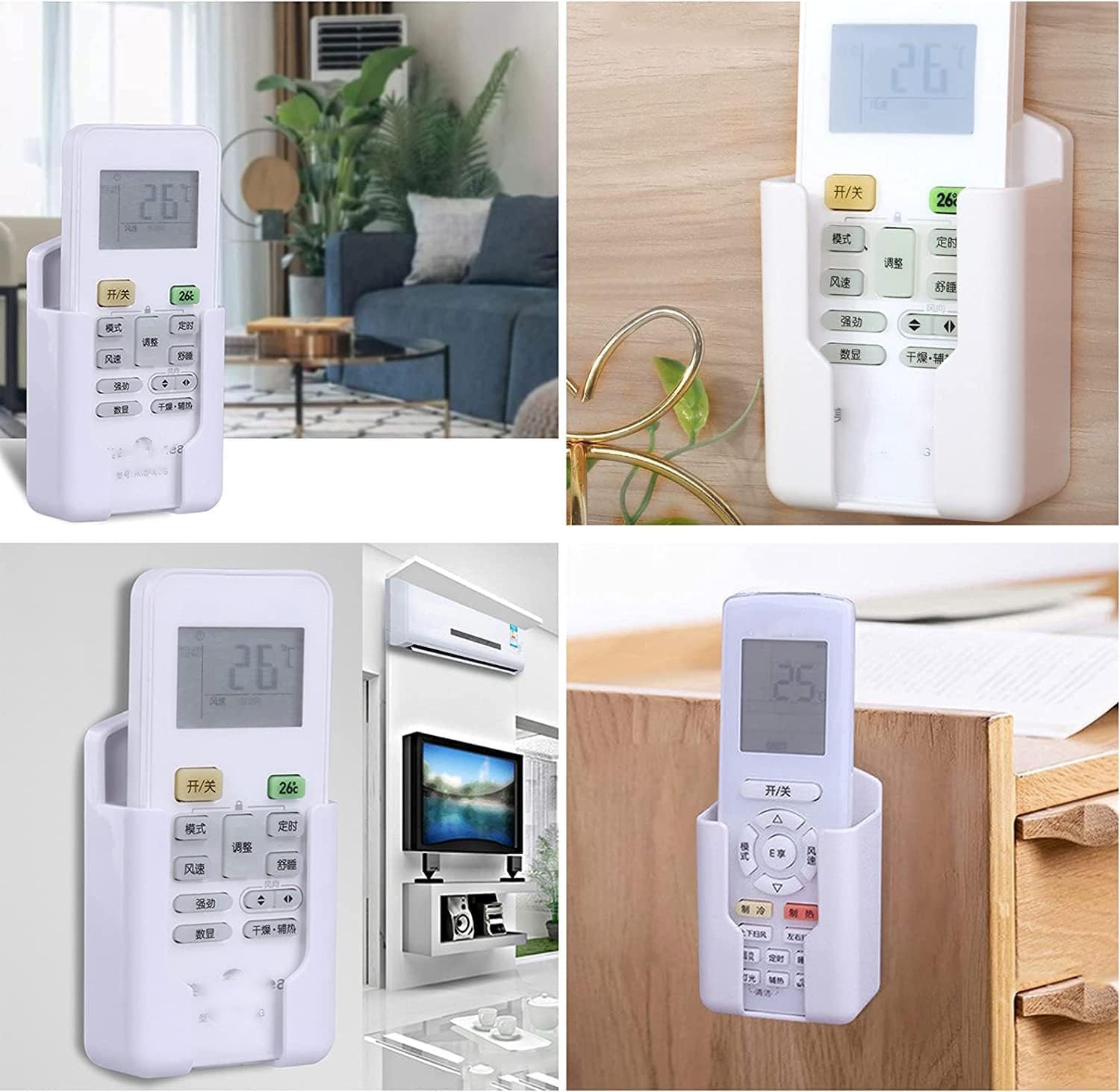 Supporto Parete Per Telecomando - 3 Pezzi Autoadesivi, Nero, Per Organizzare Telecomandi E Penne