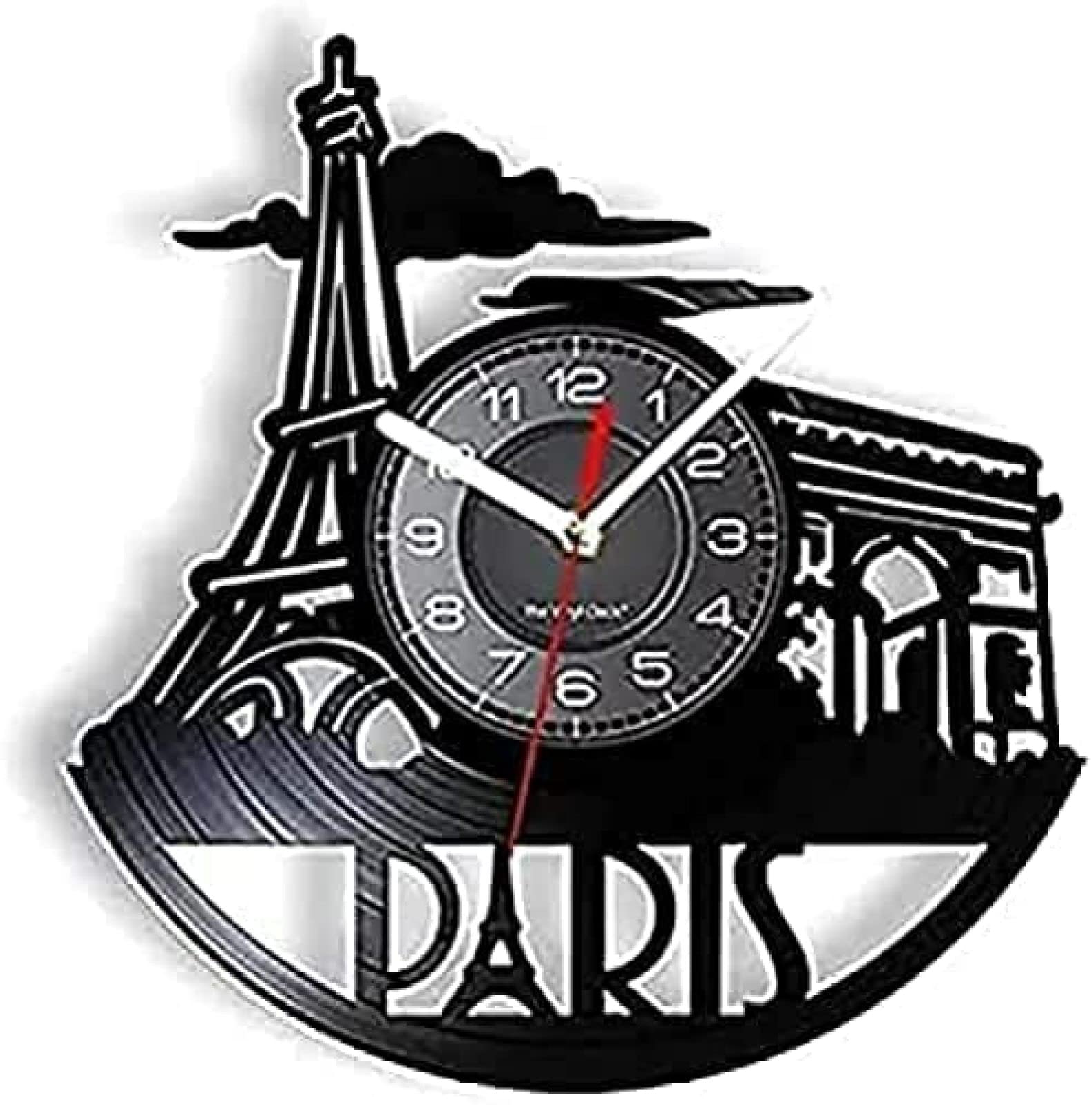 Amazon.co.jp: 壁掛け時計 12インチ ラウンド壁掛け時計 パリ フランス