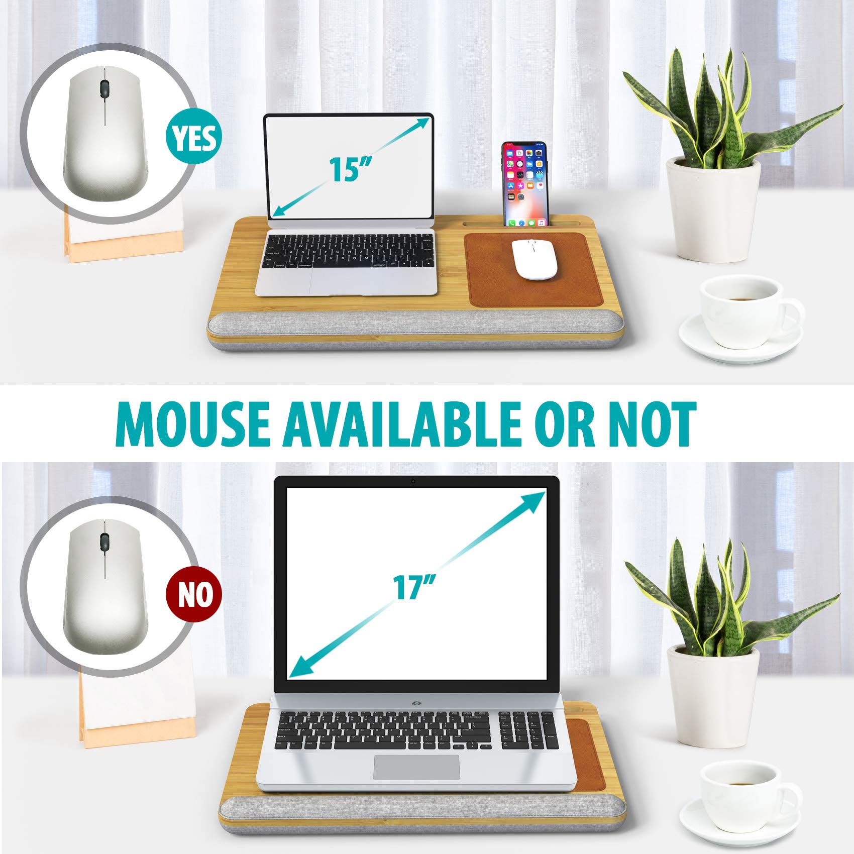 Buy Laptop Desk, Bamboo Lap Desk for Laptop, Laptop Pad with Vent Holes