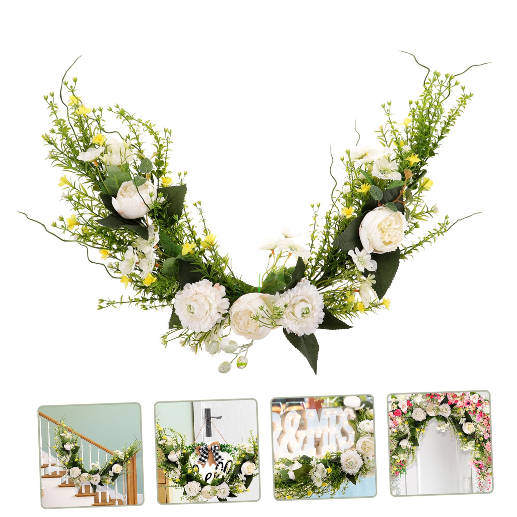 Per Porta Decorazione Fiori Artificiali Delicato Festone Architrave Casa Giardino