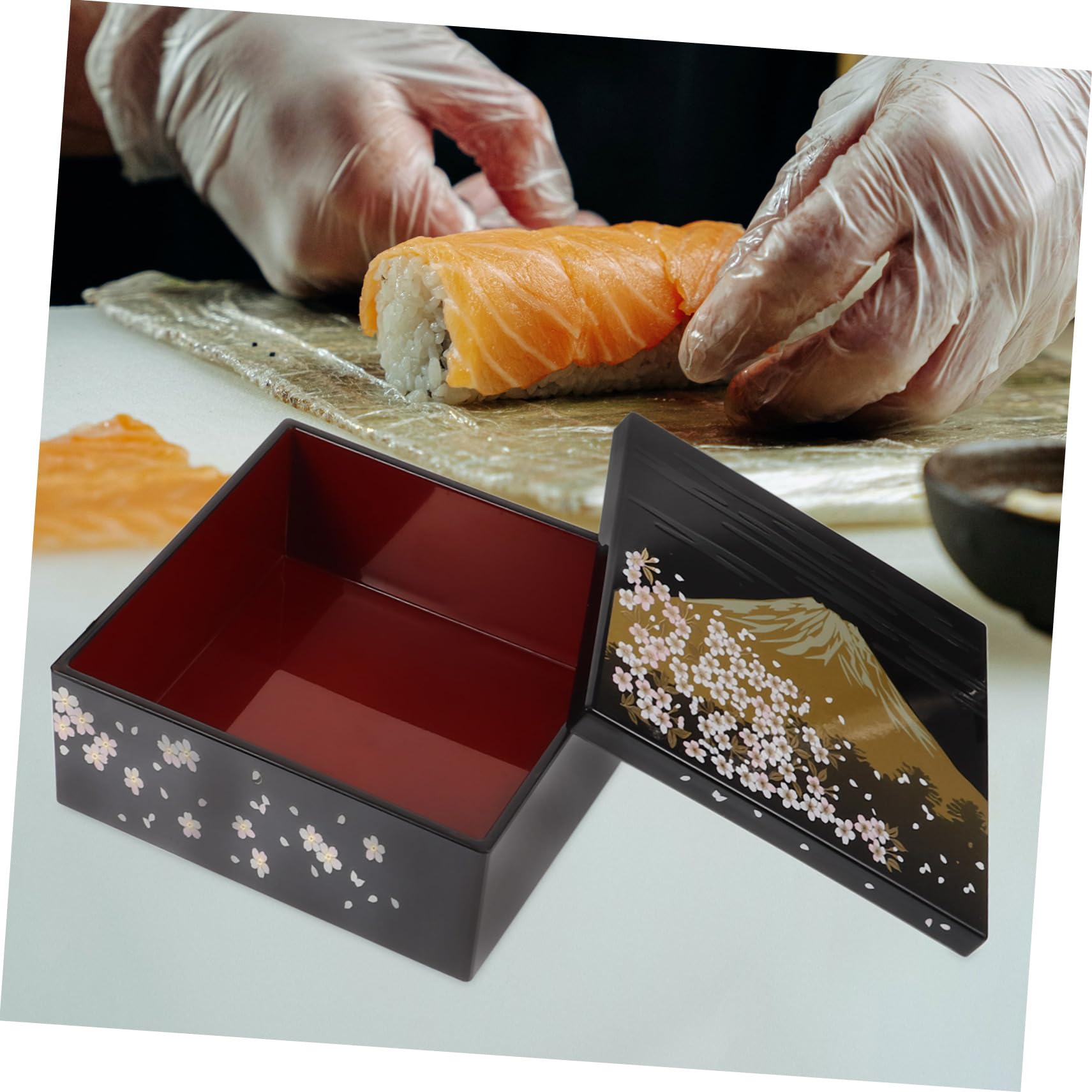 LIFKOME 3 Pièces Boîte à Lunch Bento Japonaise à Couches Design Fuji Boîte à Sushi pour Repas pour Sorties Collations