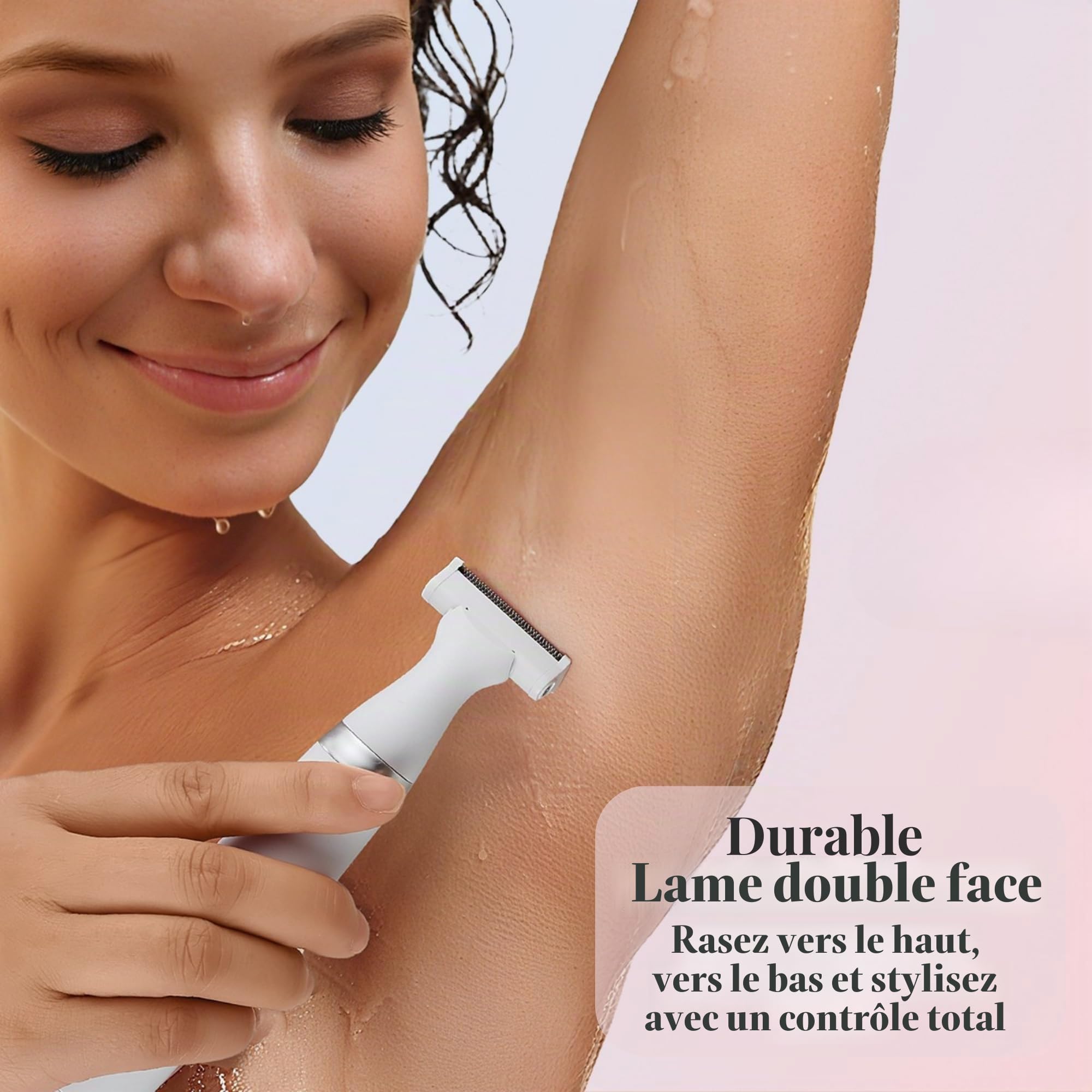 BarberBoss Rasoir électrique pour femme, portable 3 en 1 pour femme, rasoir corps, bikini et visage, rasoir sans fil, épilation visage, rechargeable par USB, QR-8003 | Rasoir portable, pour le corps, le bikini et le visage, sans fil, rasoir humide et sec,