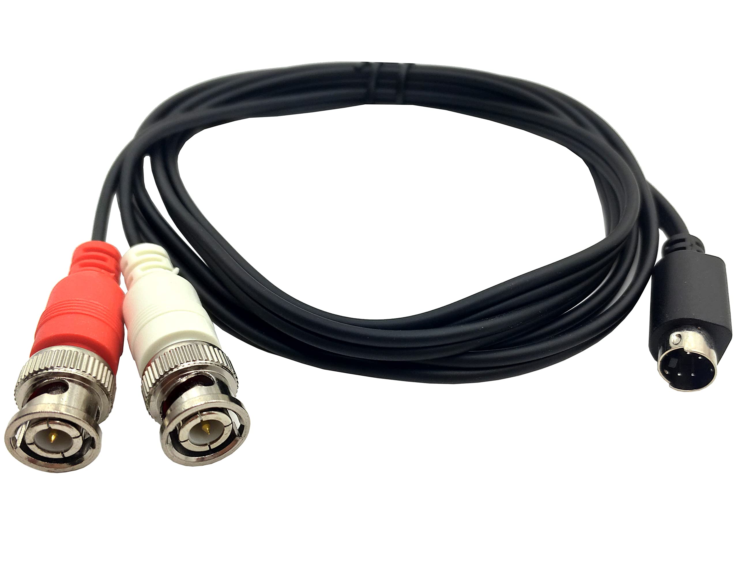 S-Video 4-pinowy kabel rozdzielacz BNC do BNC, mini DIN 4-pinowy męski S-Video męski 2 złącza rozdzielacza Y BNC (4-pinowy męski podwójny BNC męski 1,5 m/5 stóp)