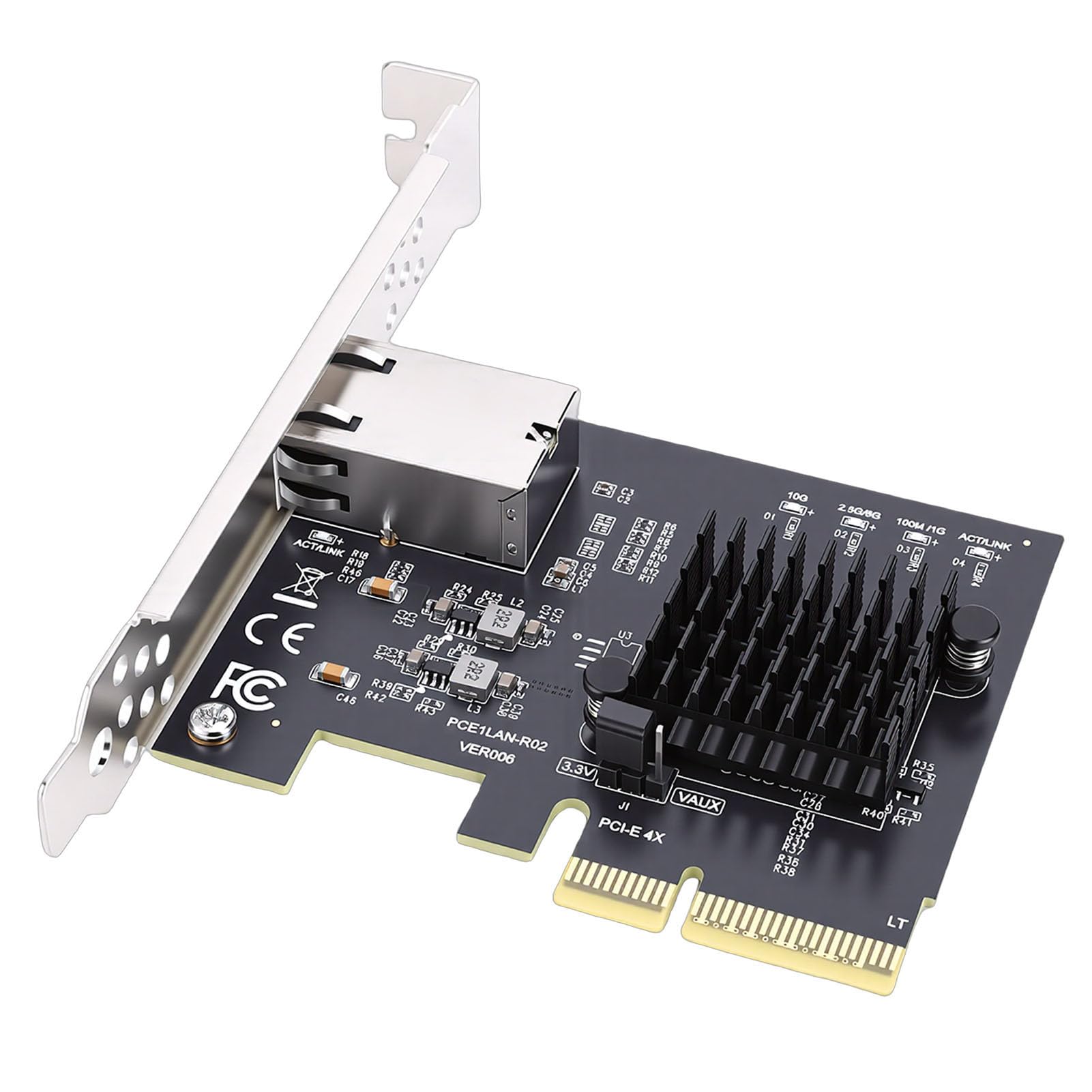 Luqeeg Scheda di Rete Gigabit PCIe 4X, Adattatore Ethernet da 10 Gbps, Scheda di Rete Server con Chip Realtek RTL8127AT, Ideale per, Desktop, Server, PC, NAS e Data Center