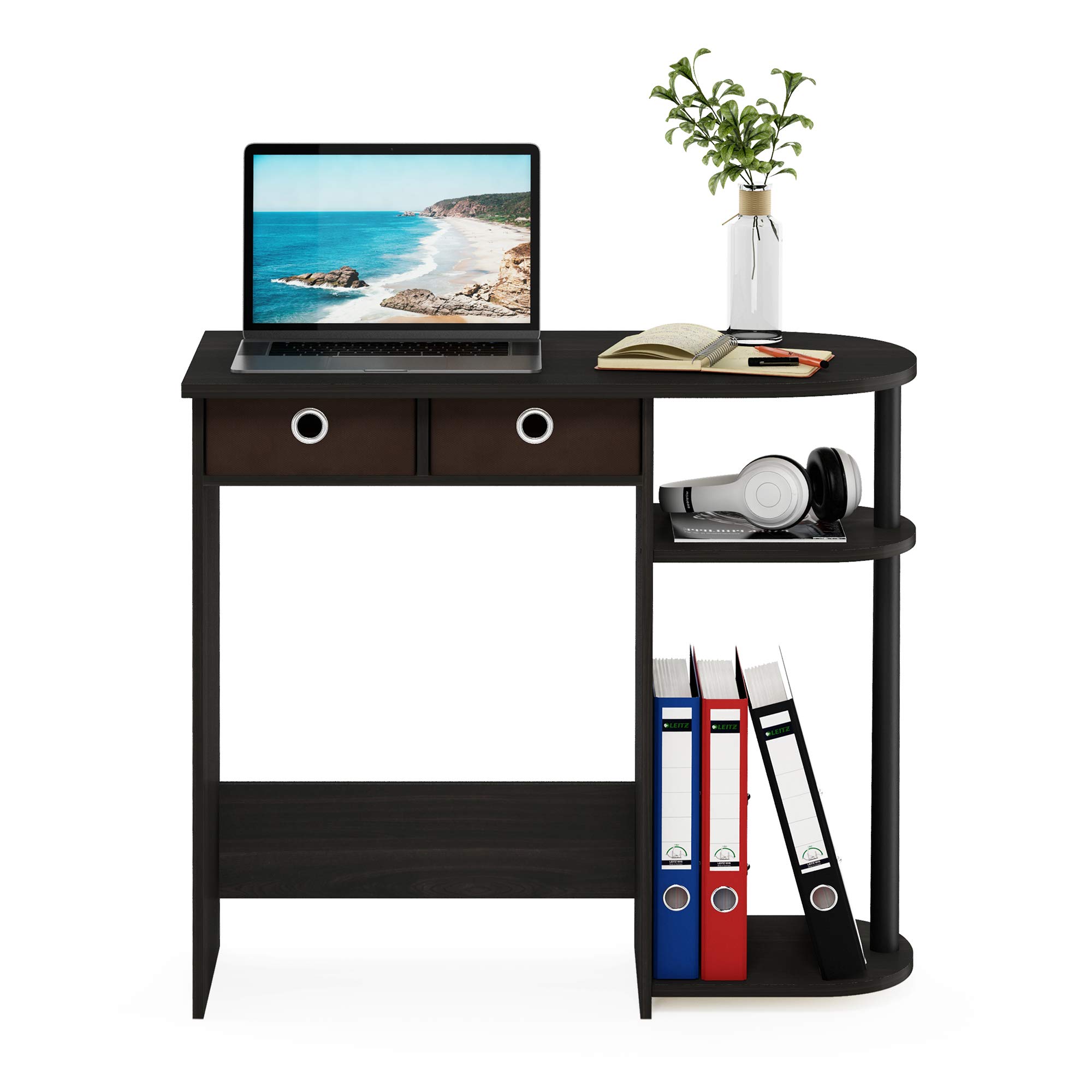 Furinno Go Green Home Laptop Notebook Computer Scrivania/Tavolo, espresso/nero/marrone