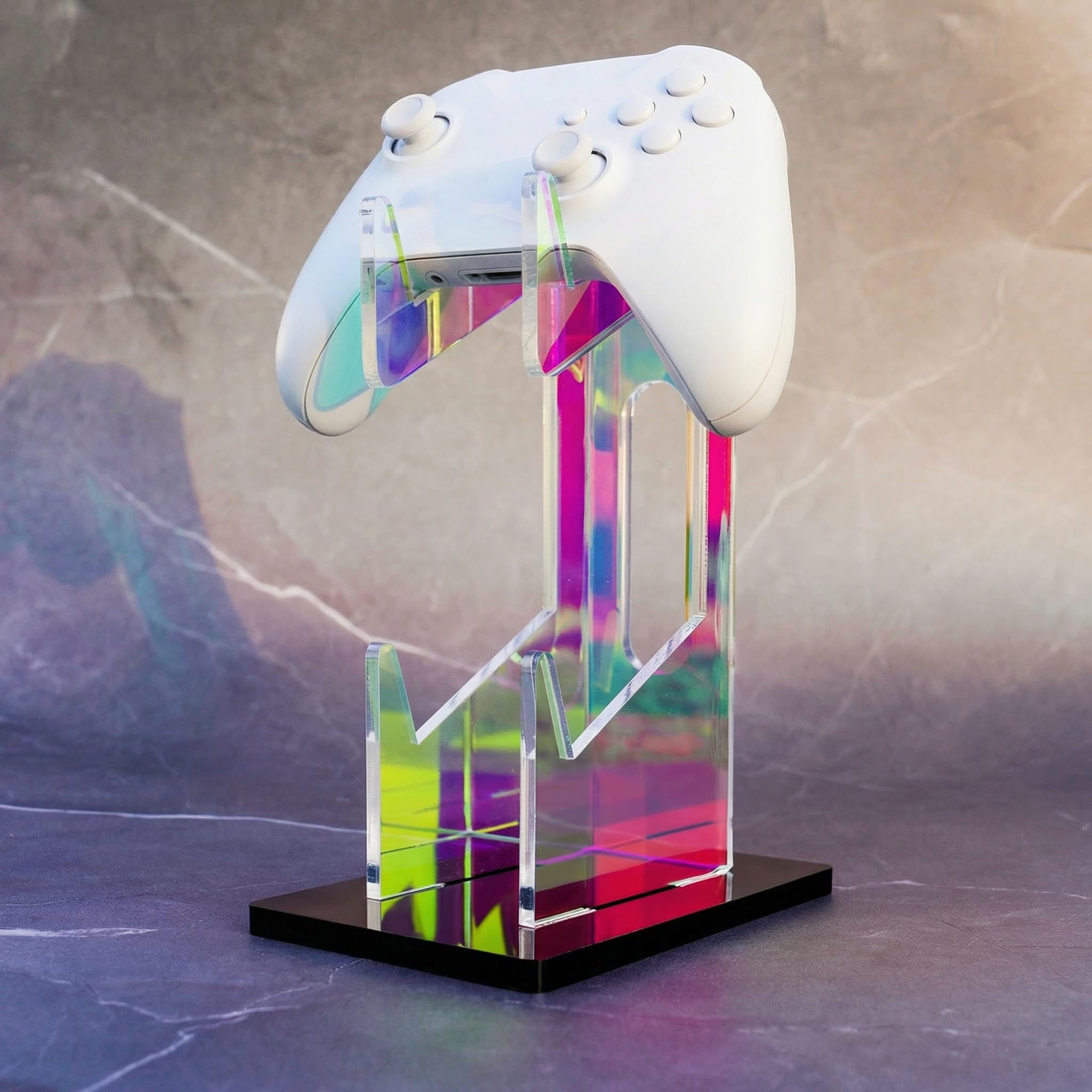 NiHome Supporto universale per controller di gioco a 2 livelli in acrilico iridescente per PS5 Xbox ONE Switch colorato supporto per controller accessori da gioco antiscivolo stabile acrilico