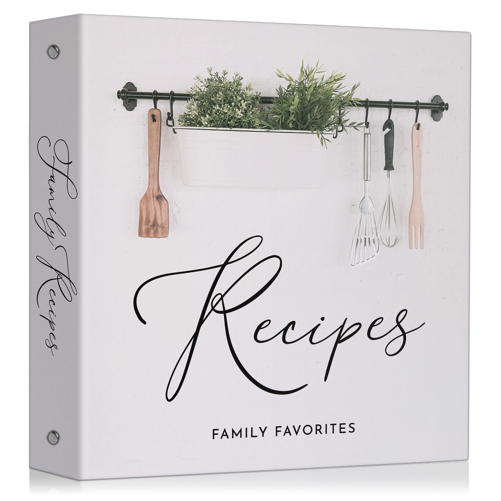 Raccoglitore per ricette di alta qualità con conversioni, elegante organizer per ricette da cucina in fattoria, 25 carte, 12 divisori, 25 protezioni, regalo eredità per famiglie, coppie e amici