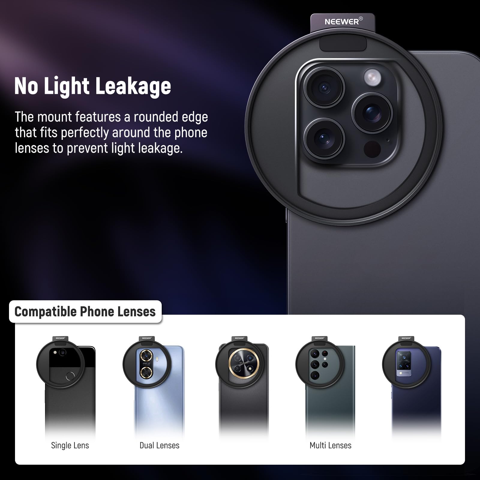 Support de filtre pour téléphone portable de 67 mm, adaptateur de filtre universel, extension de sabot de flash en métal, compatible avec les filtres filetés de 67 mm, pour la photographie de