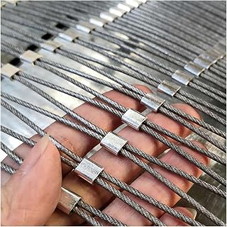 Flexible Stainless Steel Rope Mesh, Balcony Stair Wire Rope Safety Net Fall Prevention Net High Altitude, for Football Field Garden (Color : Mesh 10cm, Size : 4.9x4.9ft/1.5x1.5m)