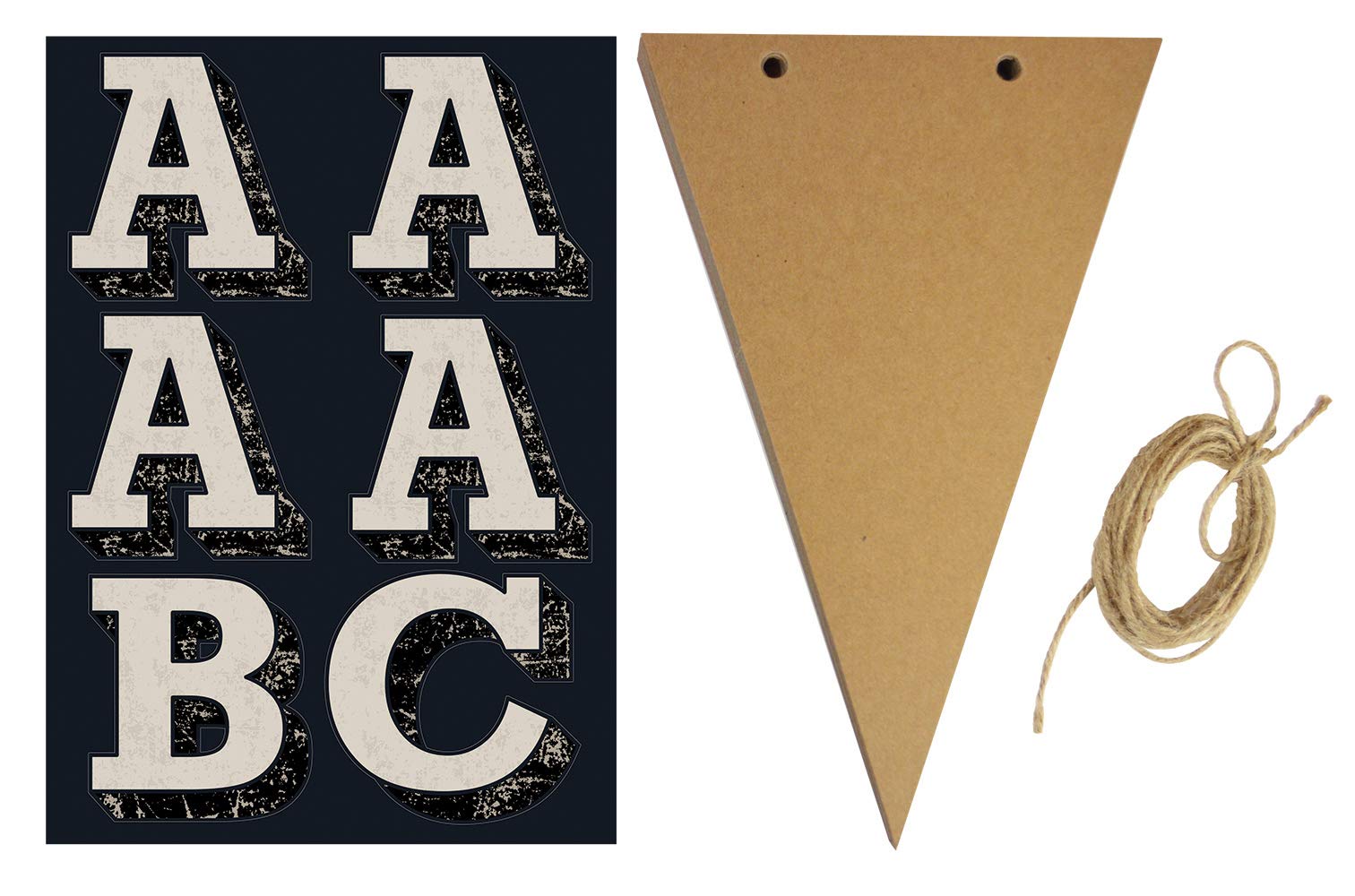 Cosco Chipboard Pennant Banner Kit, 18 Flags, Adhesive Letters, 8 feet Twine (098425)