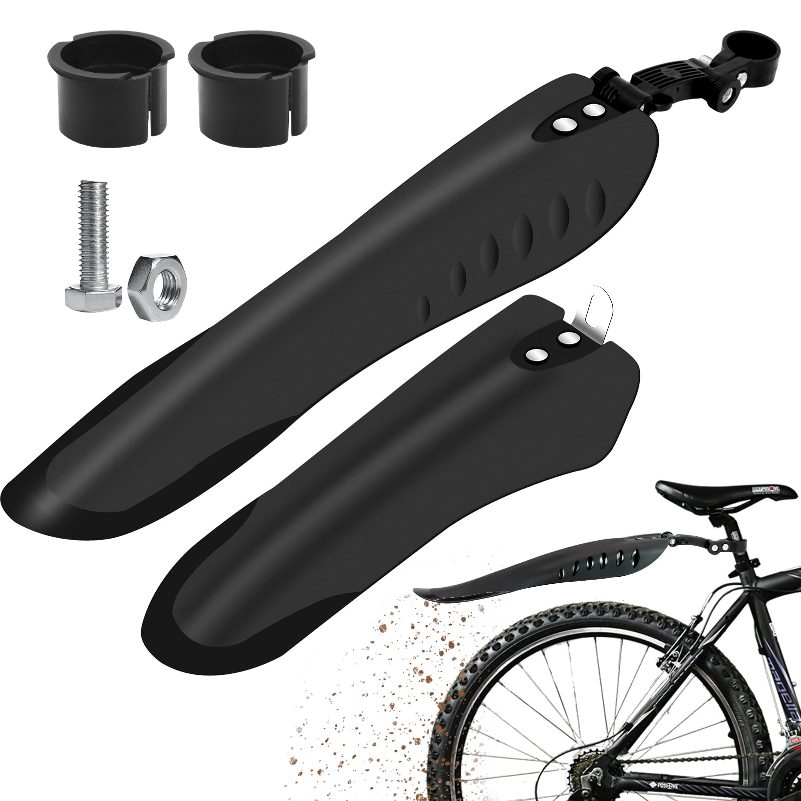 Fahrrad Schutzblech Set, Fahrrad Schutzblech Mudguard Set Vorne Hinten | für alle Mountainbike/Road Bike/MTB, Passend für die Größen 24-29 Zoll für Mountainbikes und Cityräder