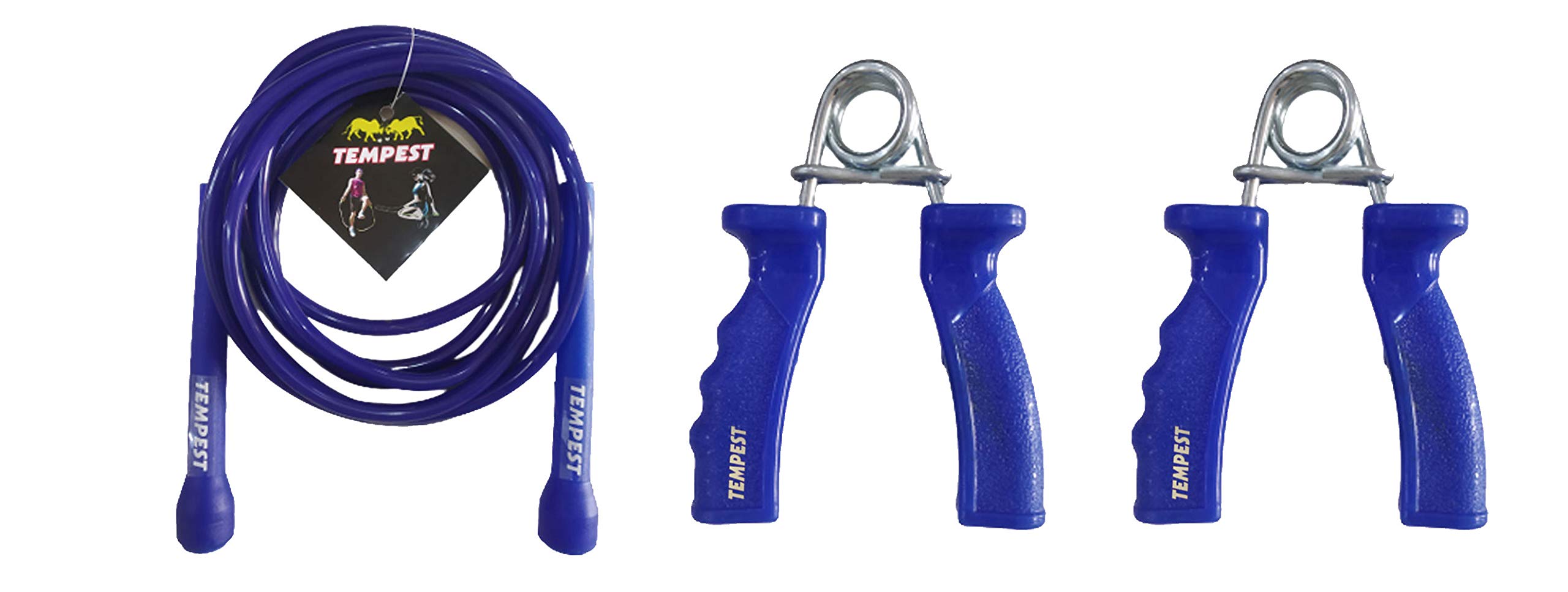 TEMPEST Blue Speed Skipping Rope Jump Rope + 1 Pair Hand Gripper for Men, Women, Weight Loss, Kids, Girls, Children, Adult - Best in Fitness, Sports, Exercise, Workout (B08F3QCHK2) Amazon Price History, Amazon Price Tracker