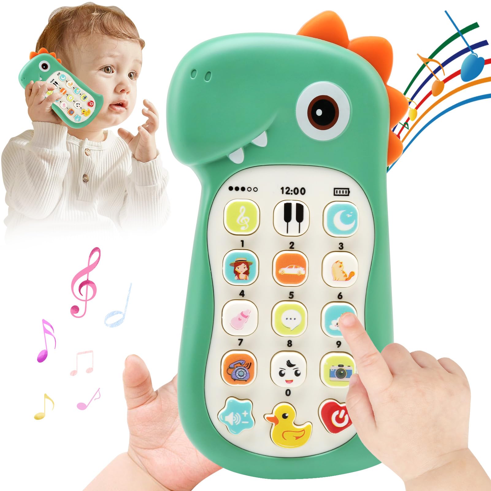 BelleStyle Juguetes Moviles para Bebes 6 9 12 Meses, Teléfono Juguete con Melodías, Luces y Sonidos Juguetes Educativos Juego de Música para Niños Niñas 1 2 3 Años, Regalos para Cumpleaños Navidad