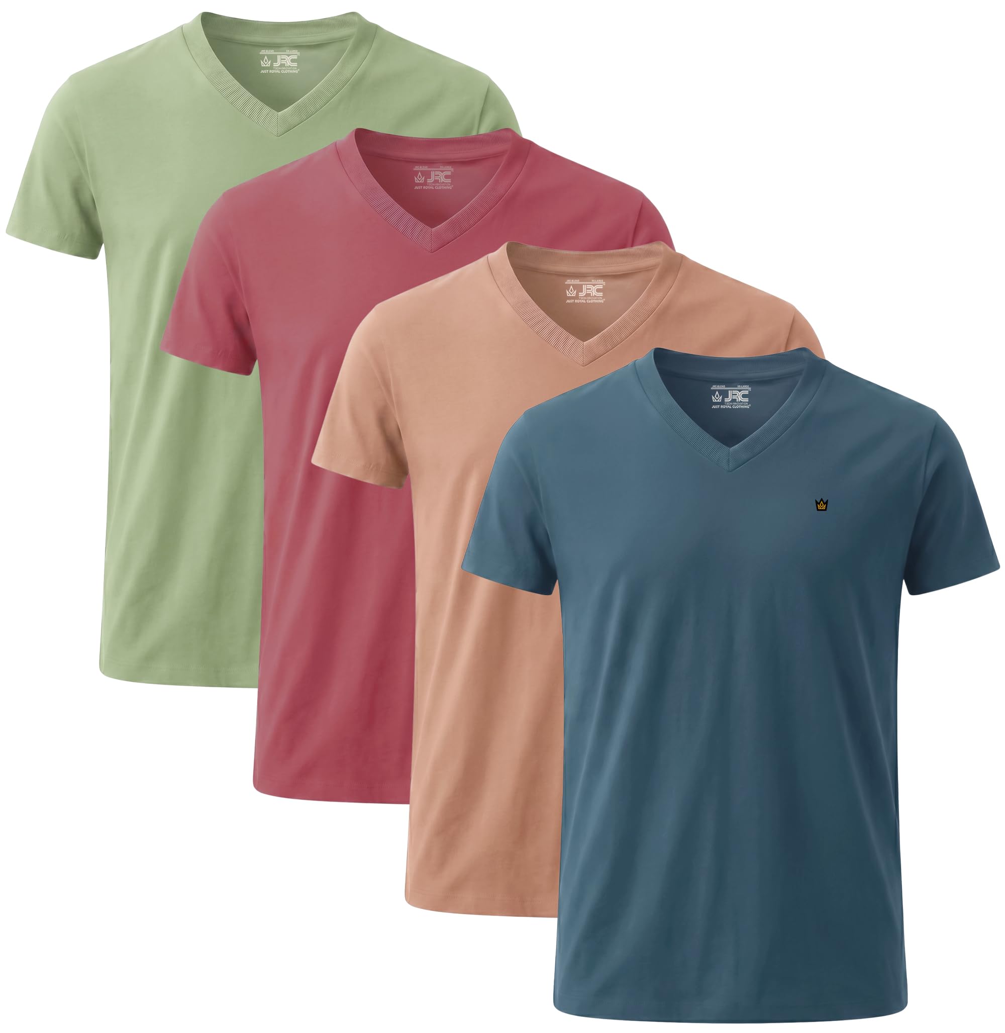 4er-Pack Herren V-Ausschnitt Kurzärmlige T-Shirts