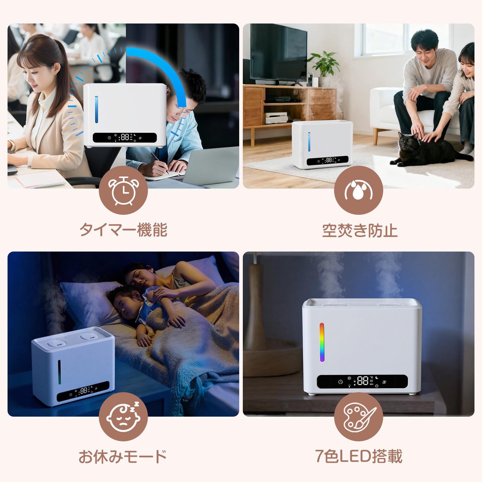 Udoric 加湿器 大容量 6L ハイブリッド加湿器 知能恒湿 ダブル吹出po Amazon.co.jp: Udoric 加湿器 大容量 6L ハイブリッド加湿器 知能恒湿