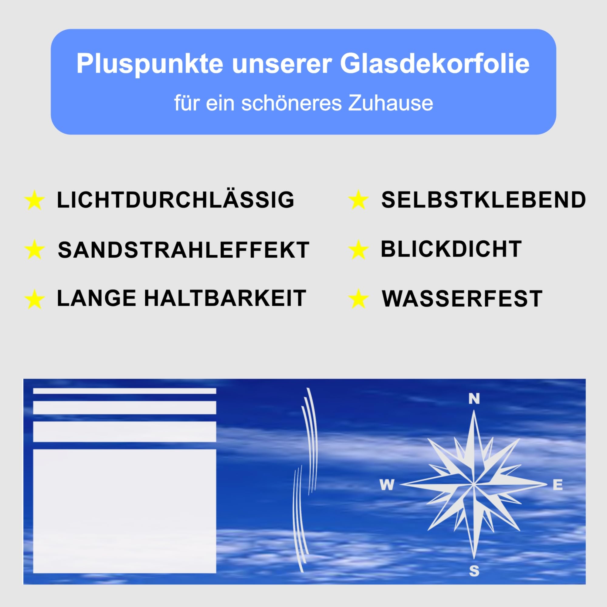 e650 Sichtschutzfolie Glasdekorfolie Bad Fenster Fensterfolie Keine Milchglasfolie # H 80 cm (100cm Breit x 80cm Hoch)