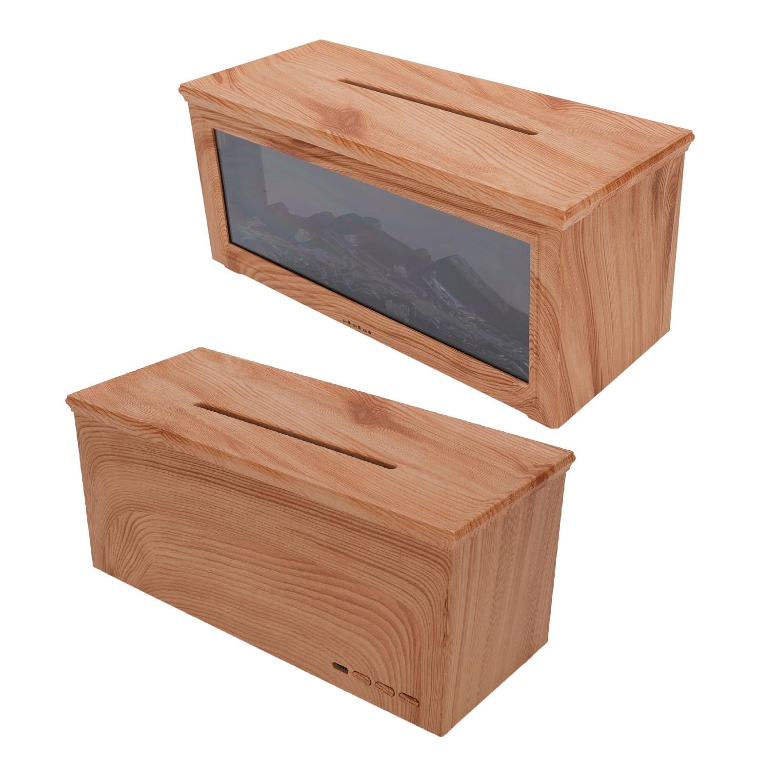 Greensen Diffusor Luftbefeuchter mit Flammeneffekt, Ultraschall Duftdiffusor 280 Ml mit 7 Farblichtern for Zuhause Schlafzimmer Büro (Heller Ton)