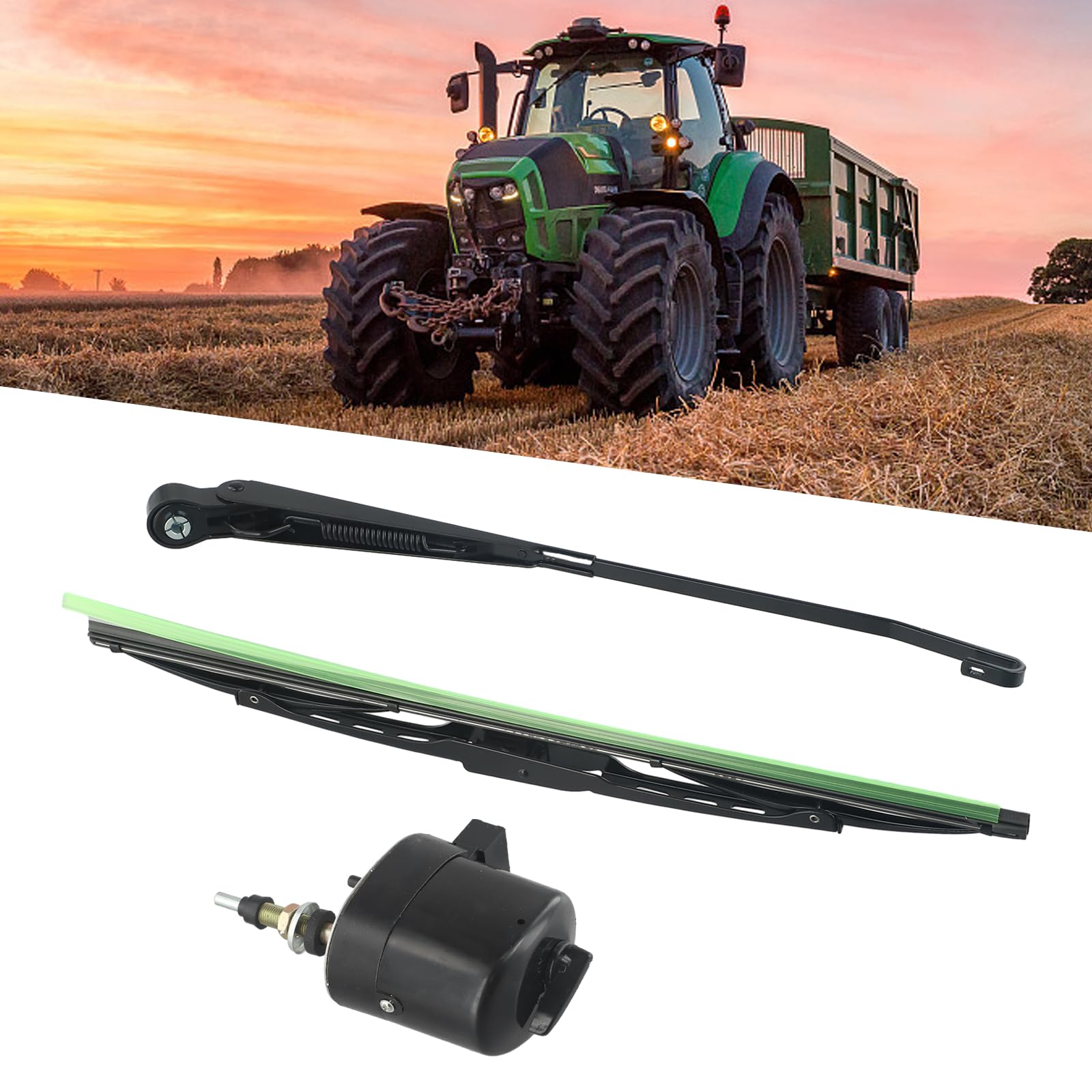 Moteur d'essuie-glace WindsHield 12 V avec balai d'essuie-glace à 105 °, kit d'essuie-glace électrique pour tracteur, bateau, camping-car