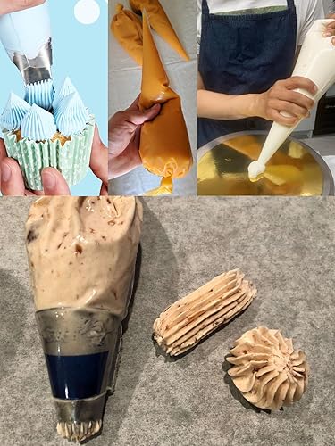 Miniatura 3 de Puntas de tubería extra grandes con bolsas para glaseado, merengue, churros, macarrones, eclairs, masa de galletas de pastelería, 24 unidades