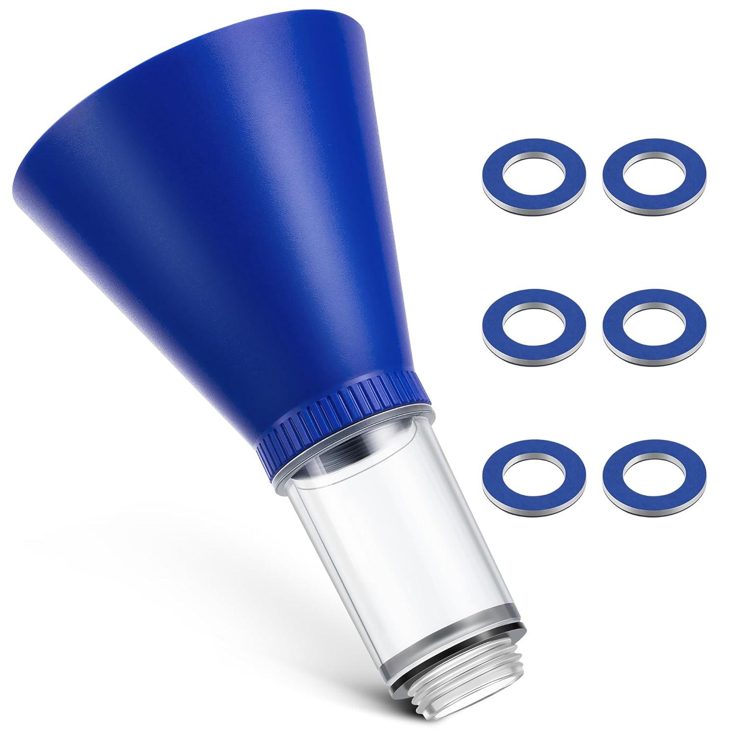 Feekoon Spill-Proof Engine Oil Funnel for Toyota Lexus Scion - 6 Drain Plug Gaskets Included - Fits Camry Corolla RAV4 Tacoma Tundra RX350