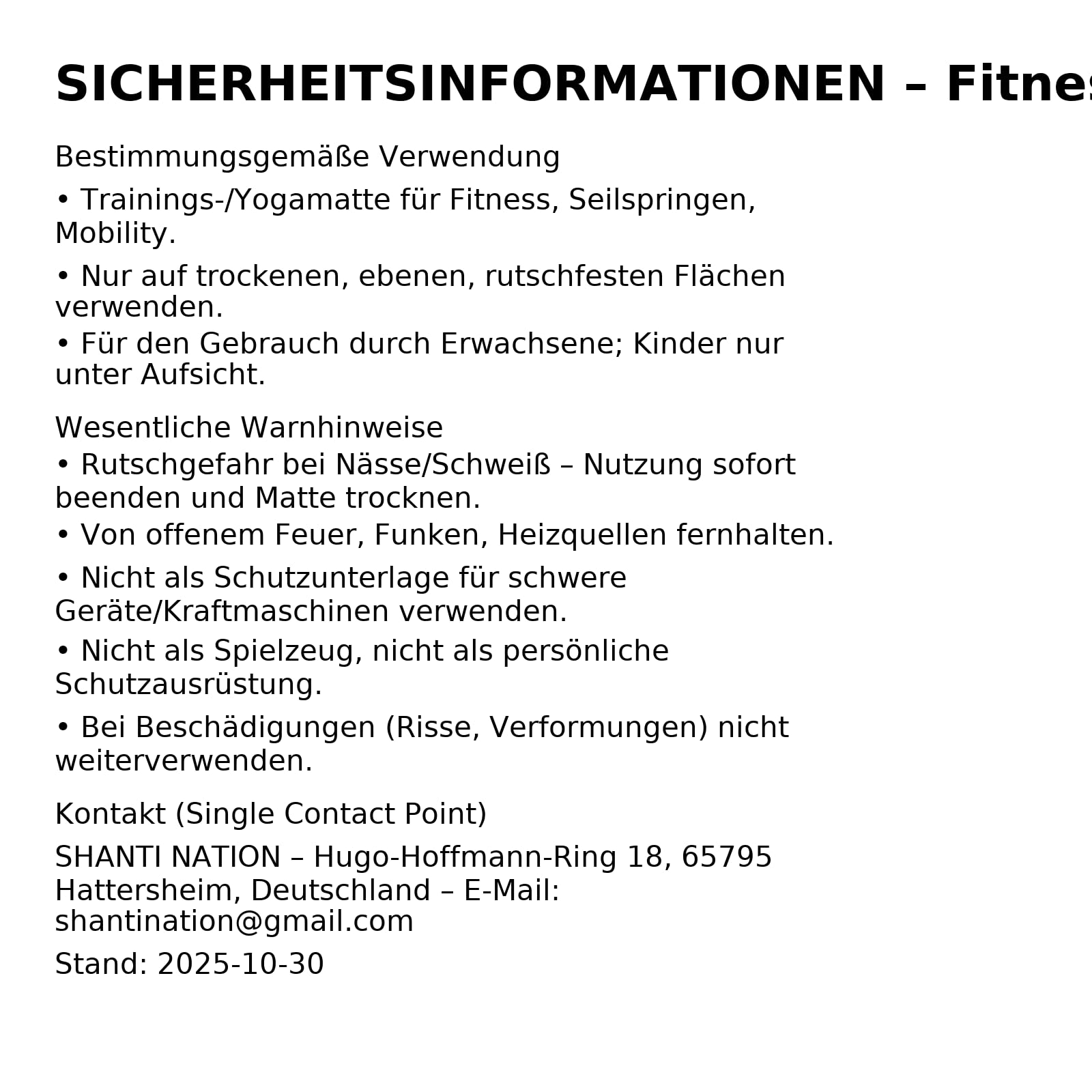 Cardio Mat 95 kompakte Fitnessmatte (95 x 95 cm) | inkl. Tragegurt, ideal zum Seilspringen, abriebfest, desinfizierbar, mit Schuhen benutzbar