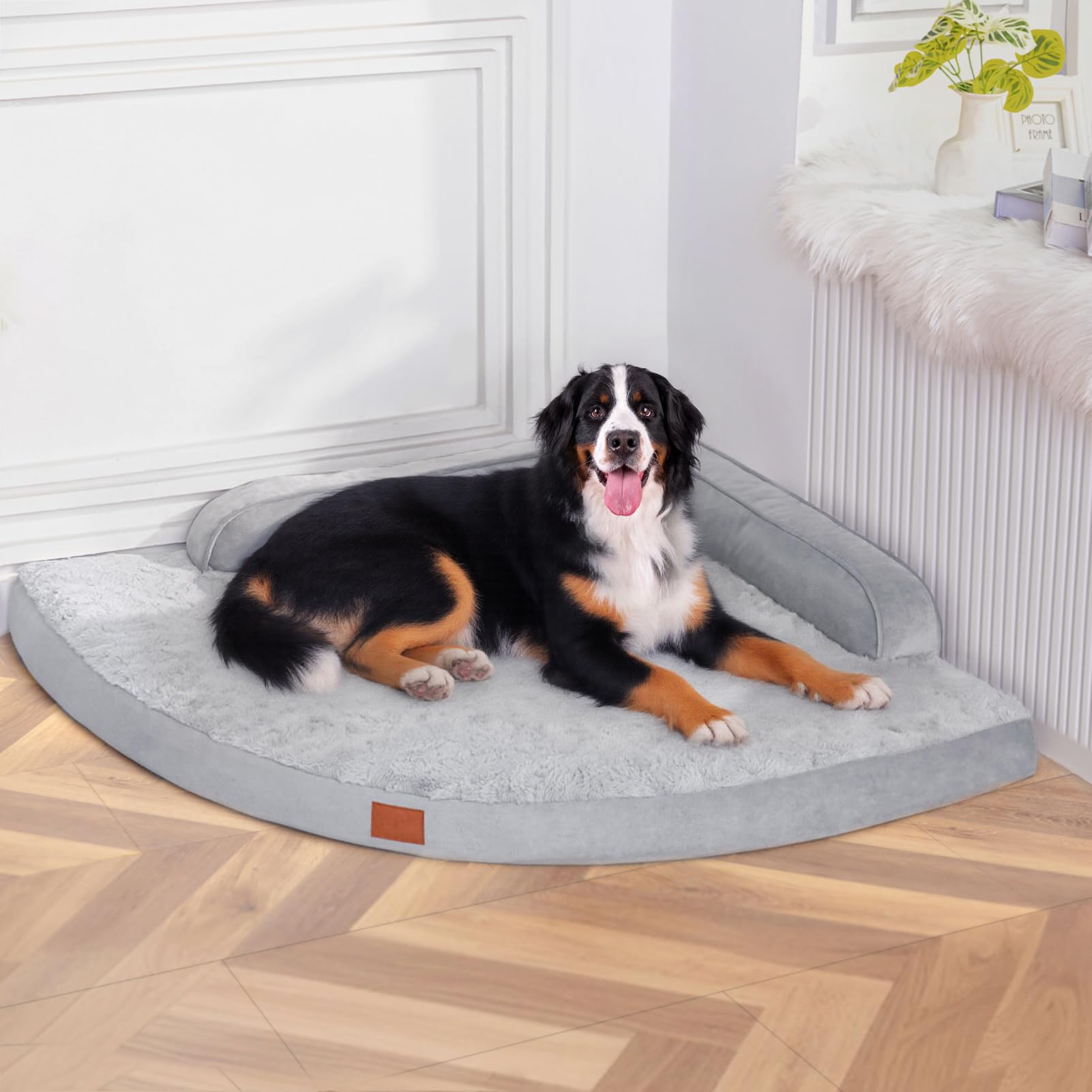 MEKIY Large Orthopedic Dog Bed with Sides XXXL Dog Beds with Removable Washable Cover Non-Slip Waterproof Pet Bed for Extra Large Dogs - Grey XXXL